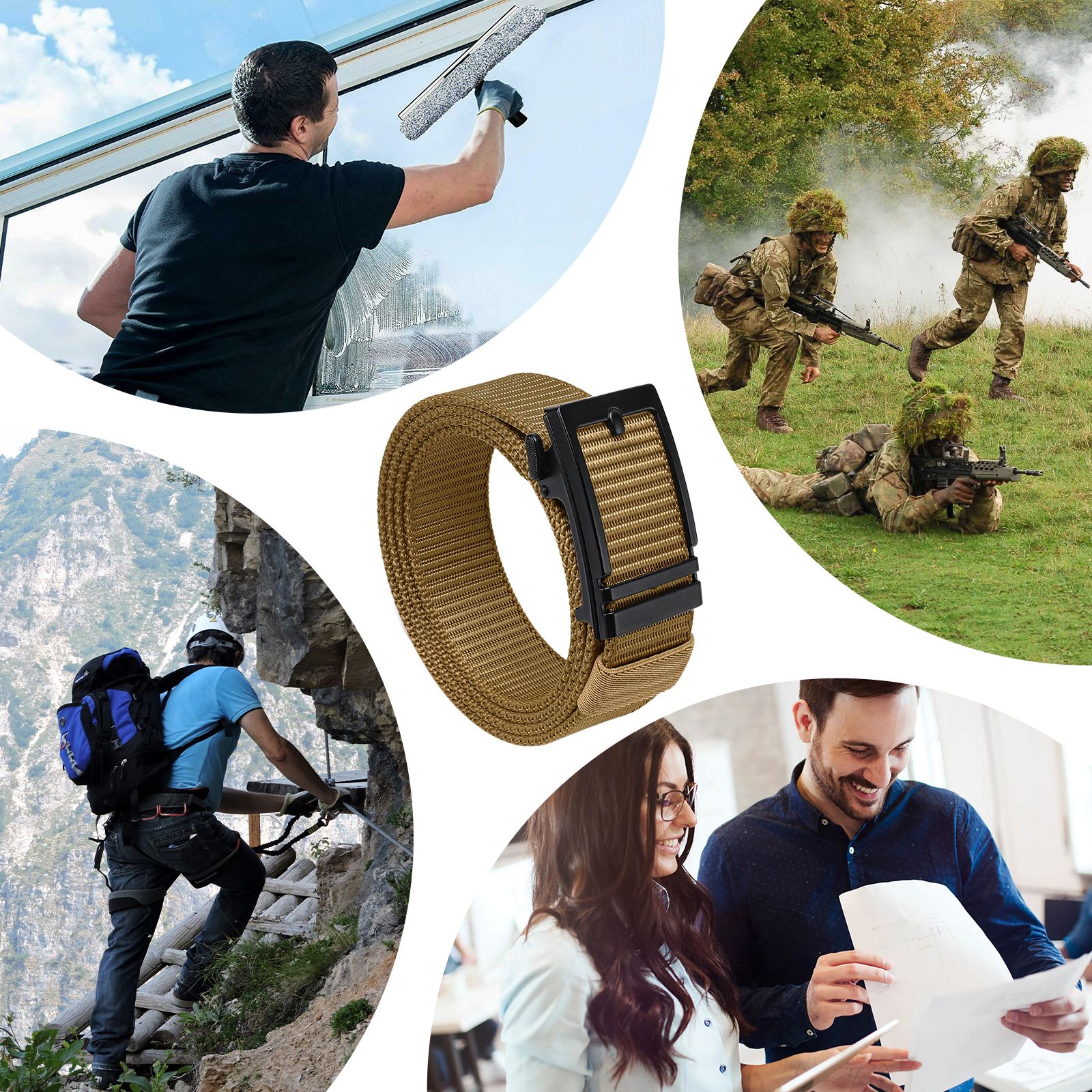 Hefujufang Nylon Ratchet Belt Golf Belt Cobra Buckle for Men/Women Web Belt with Automatic Slide Buckle,Valentines day gift… - Image 19