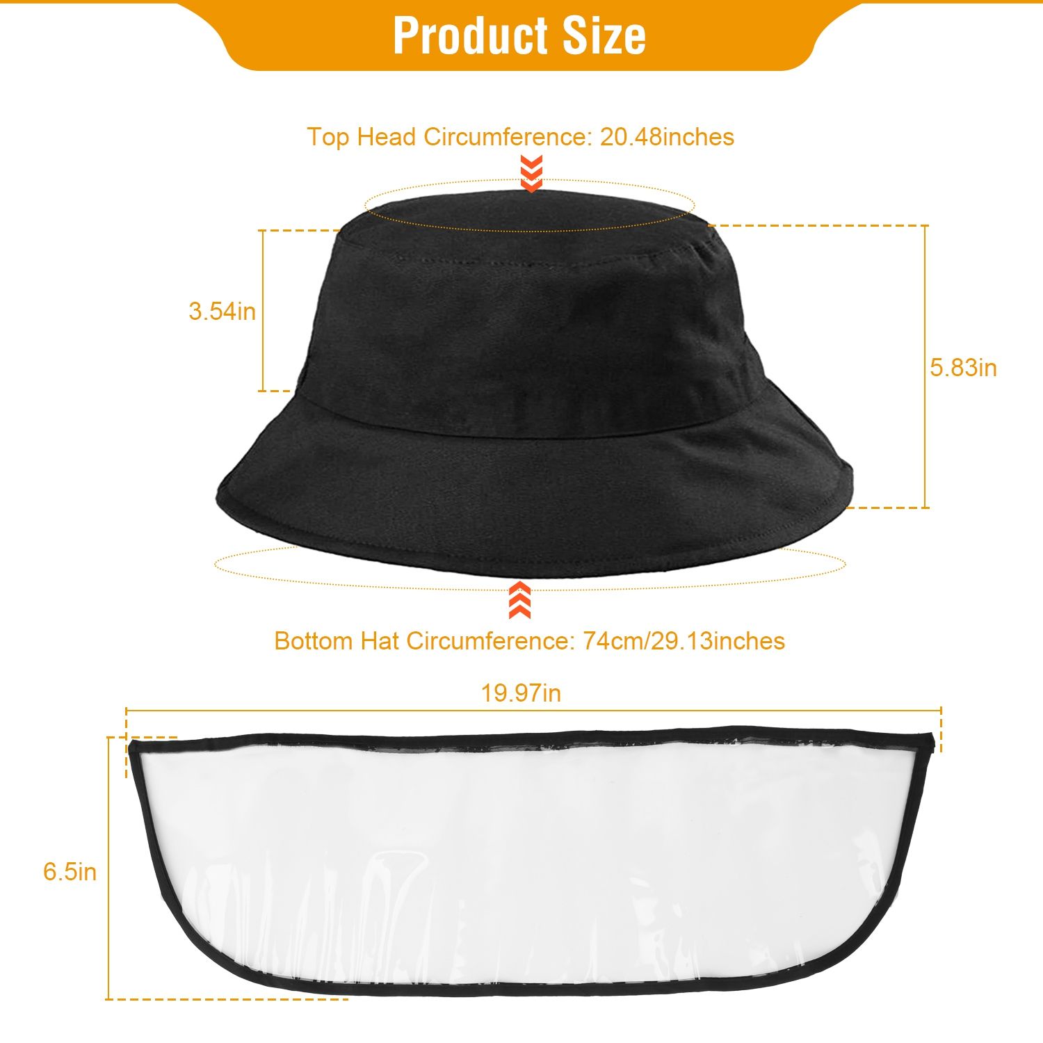 Fishman Hat Protective Face Shield Removable Sun Bucket Cap Face Cover Protect Against UV Spitting Saliva Dust Wind - Image 3