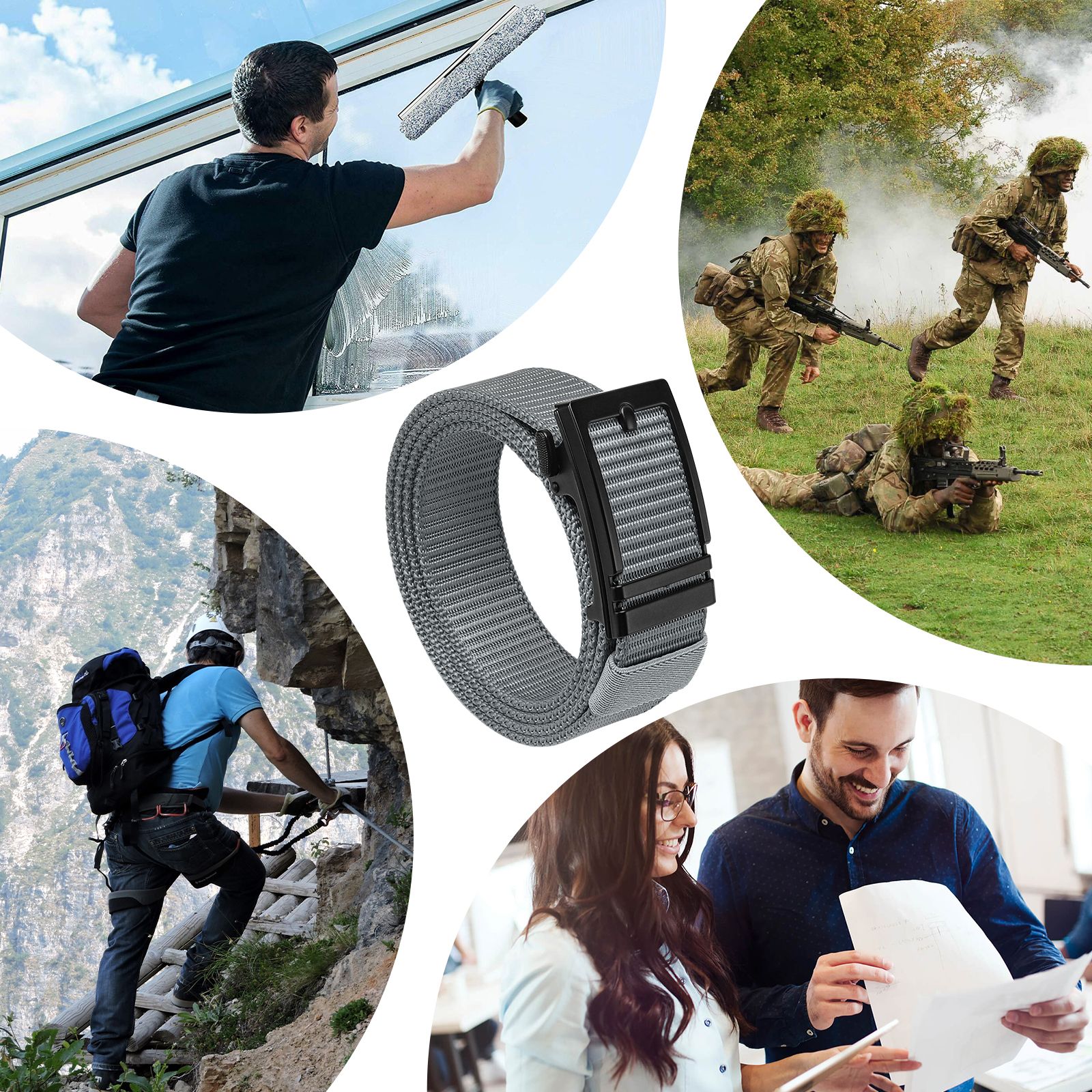 Hefujufang Nylon Ratchet Belt Golf Belt Cobra Buckle for Men/Women Web Belt with Automatic Slide Buckle,Valentines day gift… - Image 13