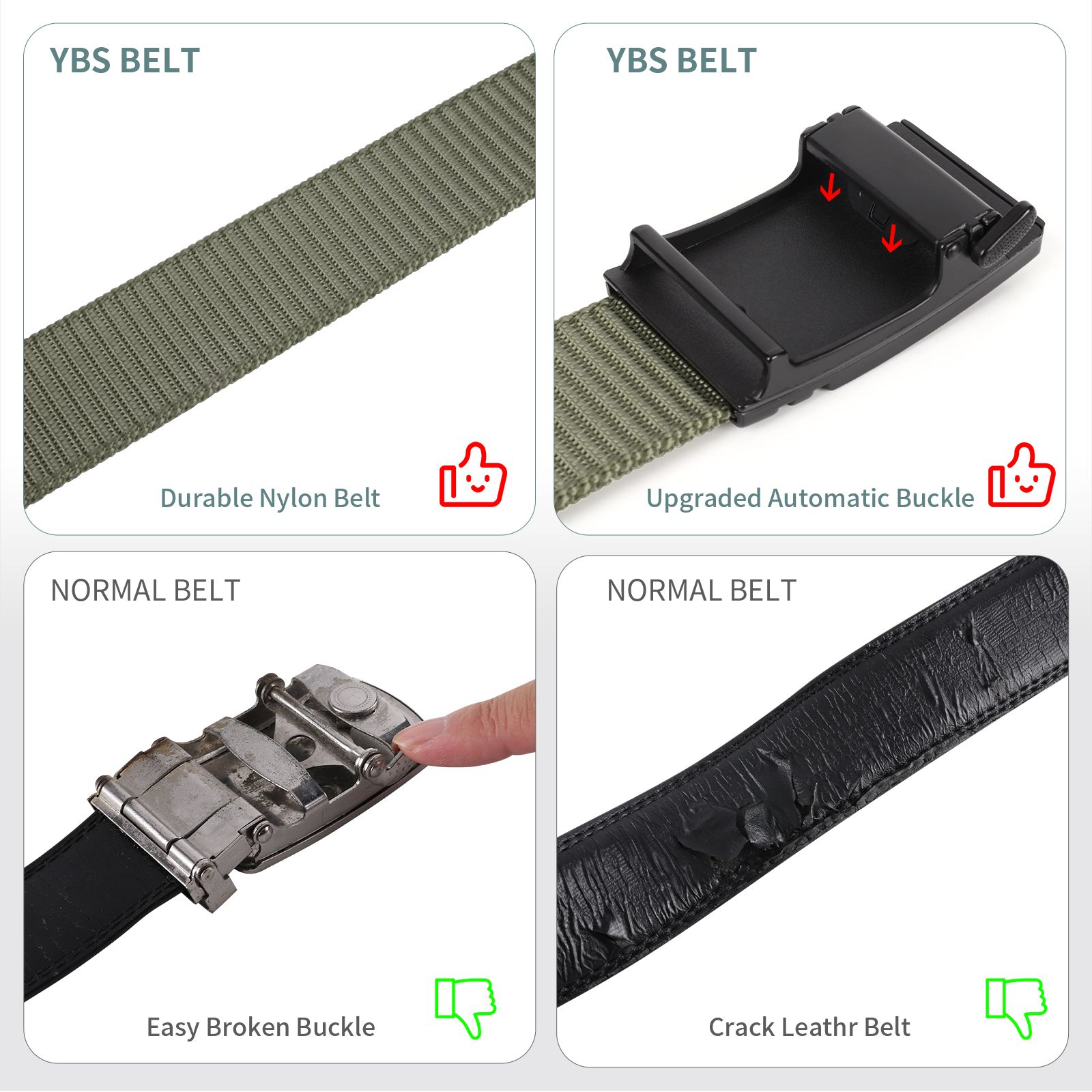 Hefujufang Nylon Ratchet Belt Golf Belt Cobra Buckle for Men/Women Web Belt with Automatic Slide Buckle,Valentines day gift… - Image 3