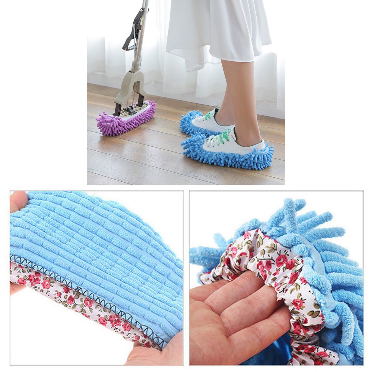 Lazy Maid Quick Mop Slip-On Slippers 3 prs / 6 pcs - Image 7