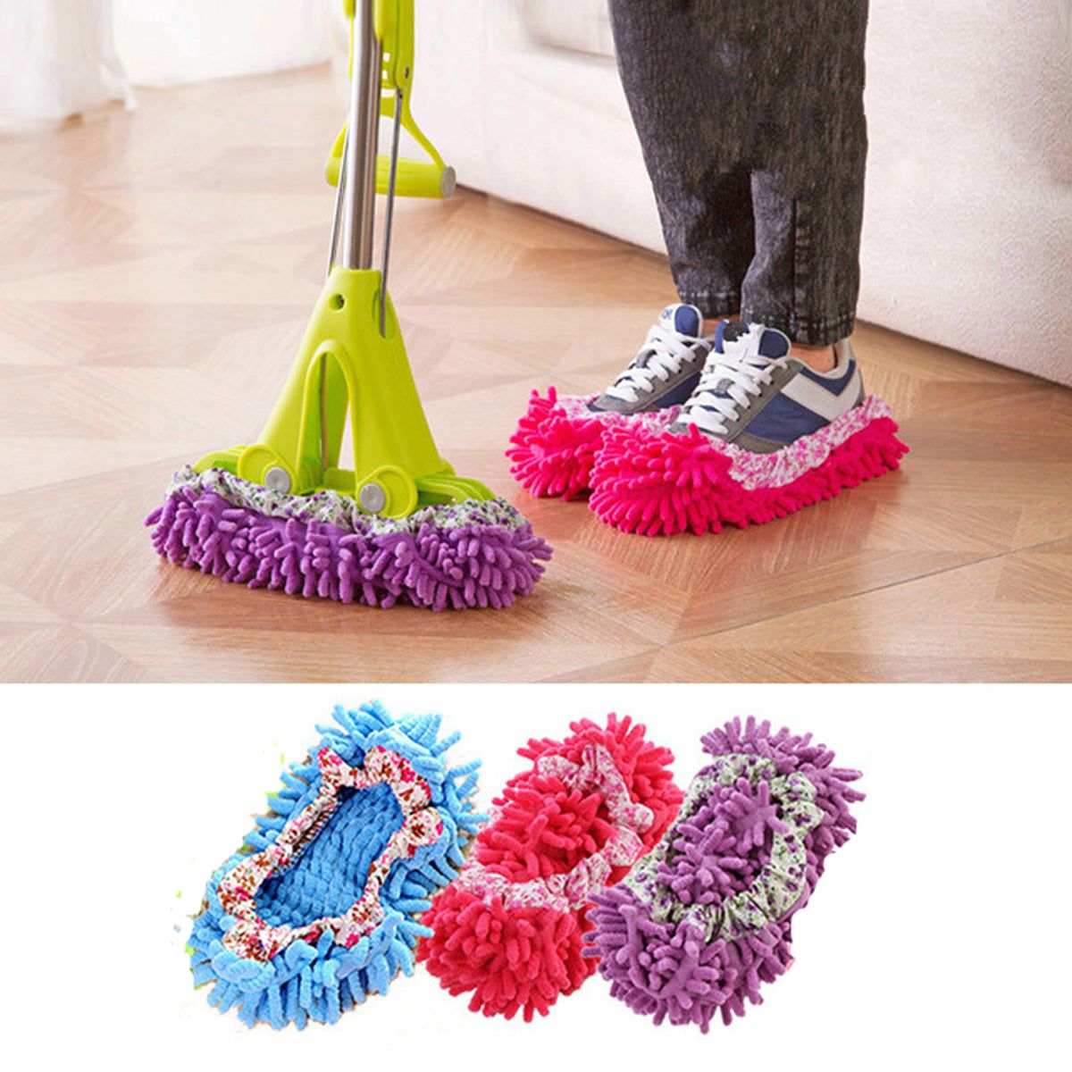 Lazy Maid Quick Mop Slip-On Slippers 3 prs / 6 pcs - Image 8