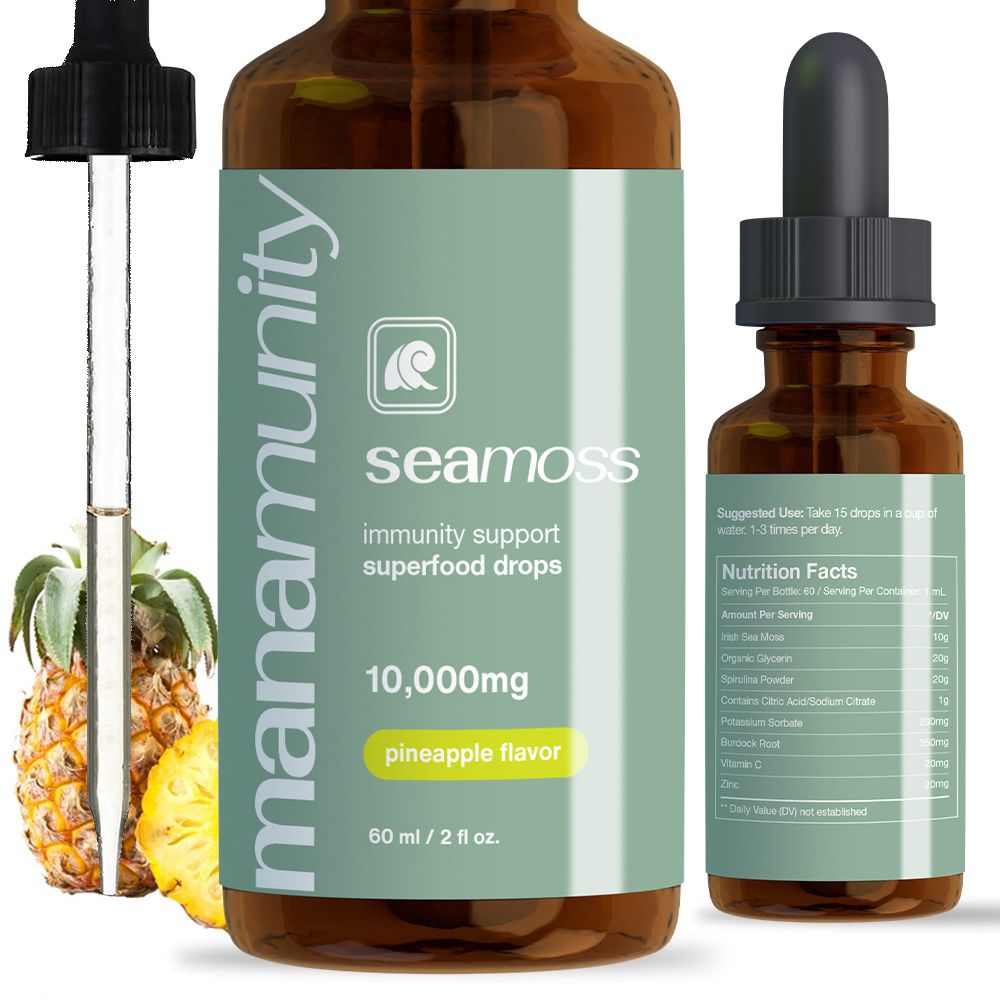 Sea Moss Liquid Drops 10,000 mg Organic Irish Sea Moss Gel with 350 mg Burdock Root Supplement & 20,000 mg Spirulina Immune Support, Joint & Thyroid Support - Vegan - Image 7