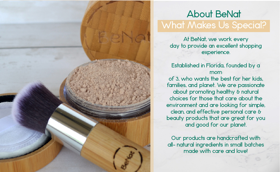 Premium BeNat Translucent Loose Setting Powder Kit with Eco-Friendly Bamboo Case, Ultra-Fine Matte Finish Finishing Powder, Includes 0.4oz Refill and Kabuki Brush, Cruelty-Free and Vegan Face Makeup - Image 7