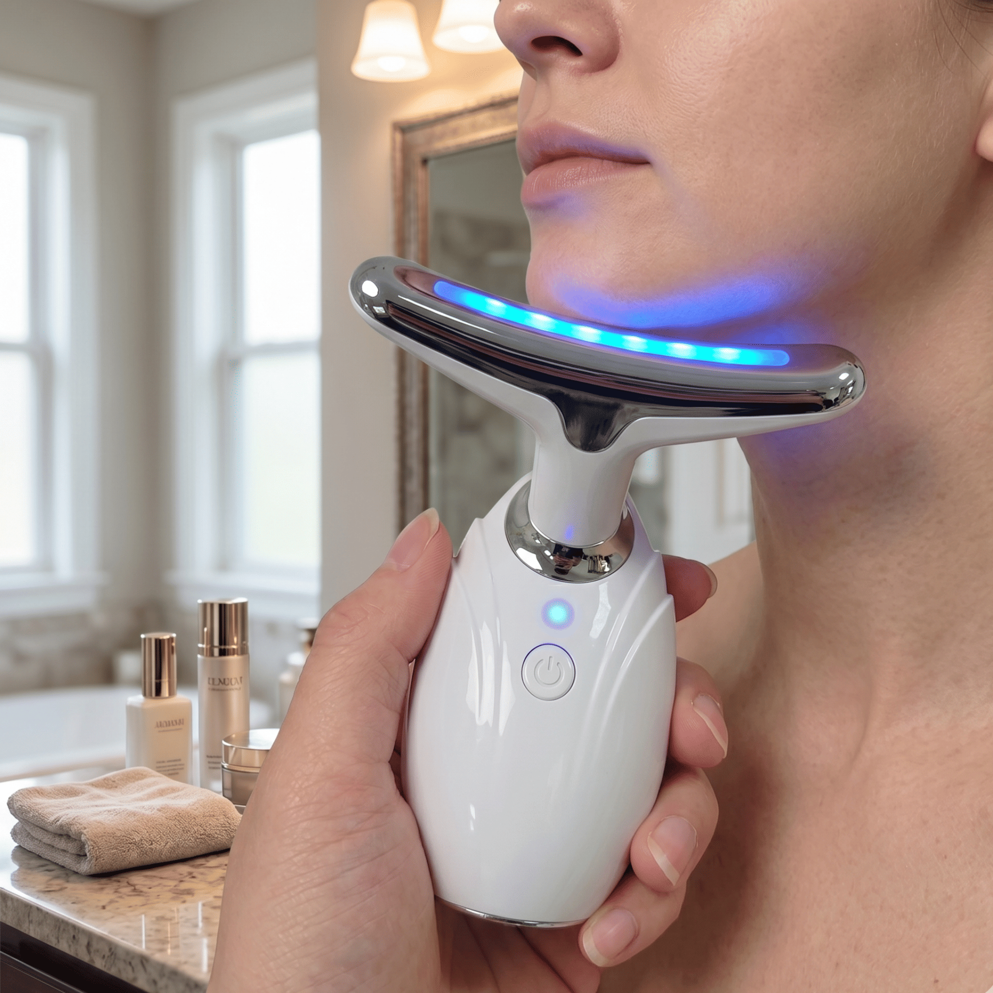 Facial Contour Massager & Neck Beauty Roller | Portable Cordless Skin Renewal Wand for Lotions and Serums | Triple Action Micro-Vibration - Image 8