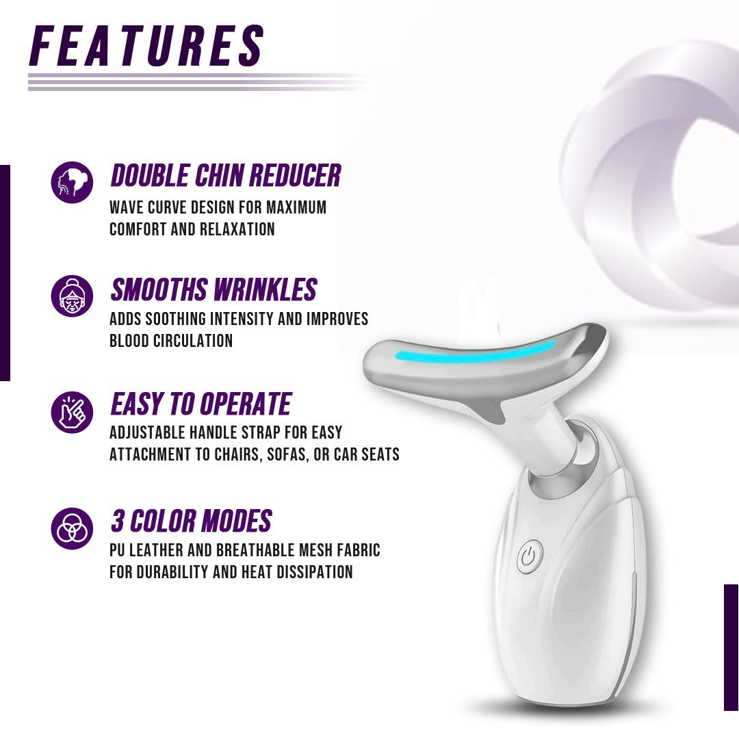 Facial Contour Massager & Neck Beauty Roller | Portable Cordless Skin Renewal Wand for Lotions and Serums | Triple Action Micro-Vibration - Image 4