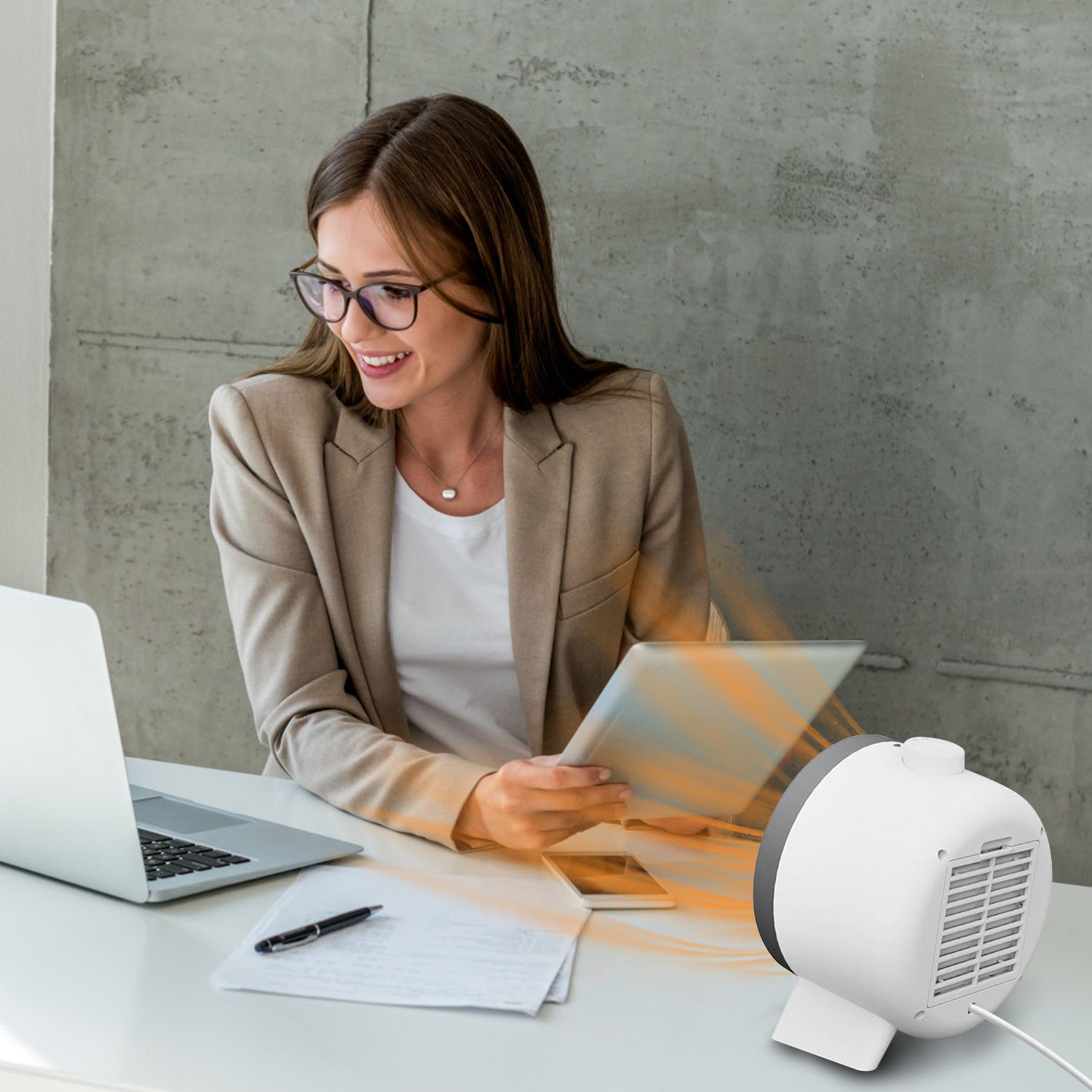 1000W Electric Space Heater Ceramic Heater Fan Heating Fan with 3 Modes 3S Fast Heating Tip over Overheating Protection for Home Office Dormitry - Image 9
