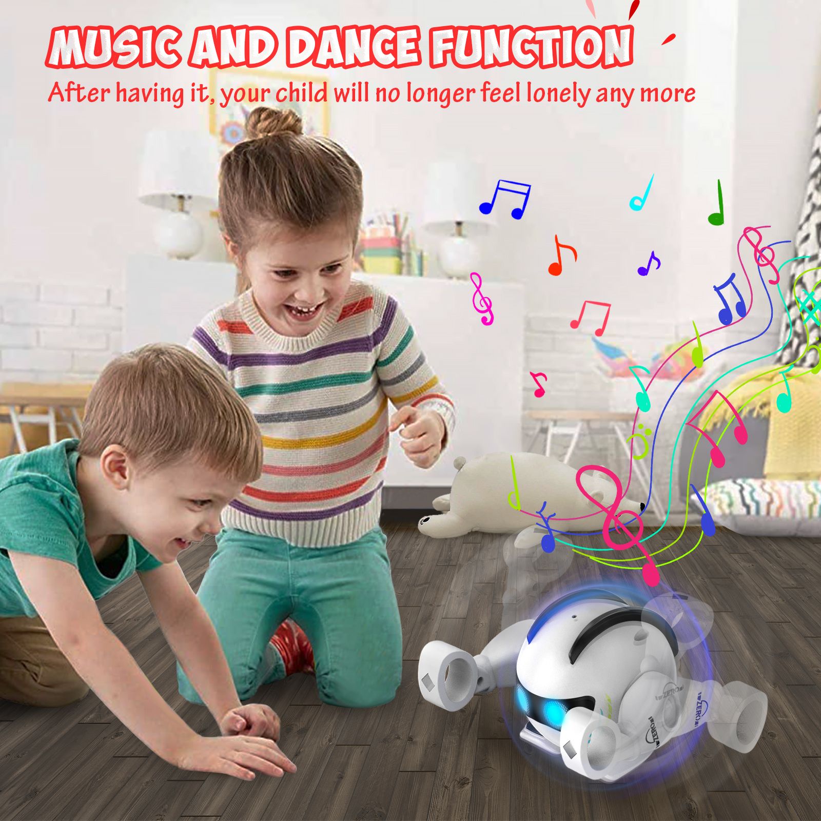 (ABC)Robot Toy for Kids, Rolling with Music, Touch Sensitive Play Song, Multi Persons Music Interaction, Applause Activated Wake Up, Auto Standby Mode, Gift for Toddlers Boys Girls Ages 1, 2, 3-8 - Image 9