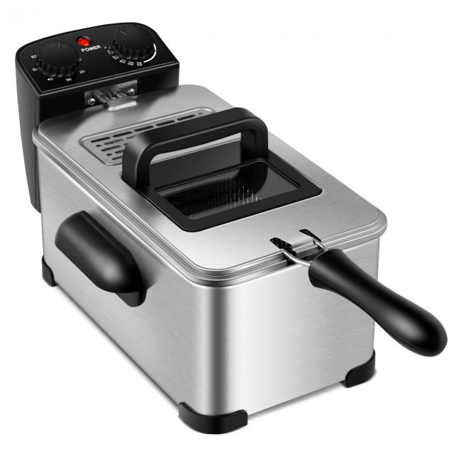 3.2 Quart Electric Stainless Steel Deep Fryer with Timer - Image 3