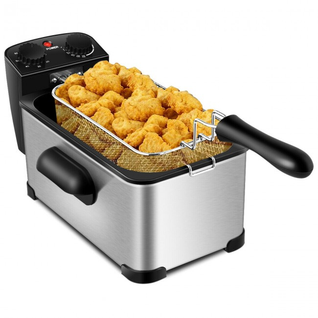 3.2 Quart Electric Stainless Steel Deep Fryer with Timer - Image 4
