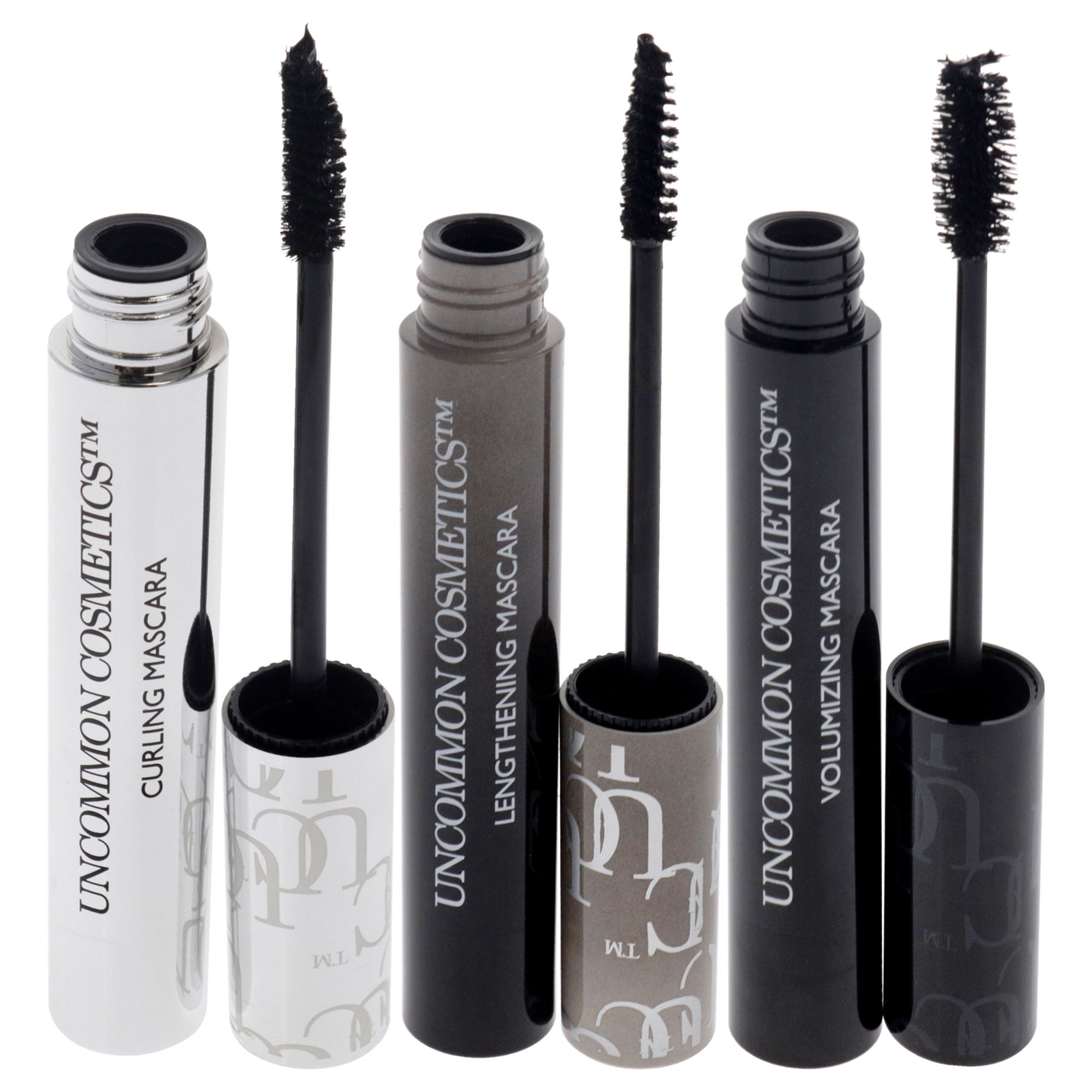 Best Of Lashes Mascara Collection Set by Uncommon Cosmetics for Women - 3 Pc 0.27oz Lengthening Mascara, 0.27oz Volumizing Mascara, 0.27oz Curling Mascara - Image 2