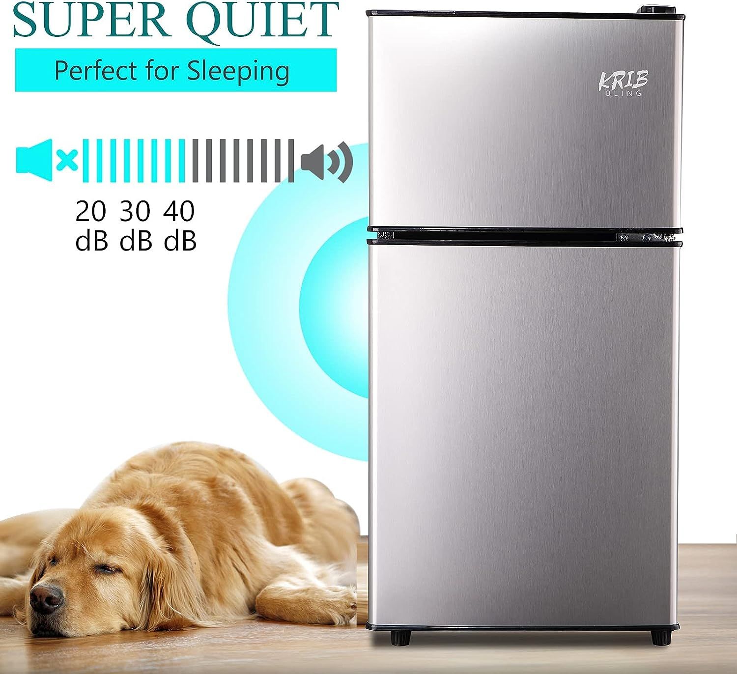 3.5Cu.Ft Compact Refrigerator Mini Fridge with Freezer, Small Refrigerator with 2 Door, 7 Level Thermostat Removable Shelves for Kitchen, Dorm, Apartment, Bar - Image 14