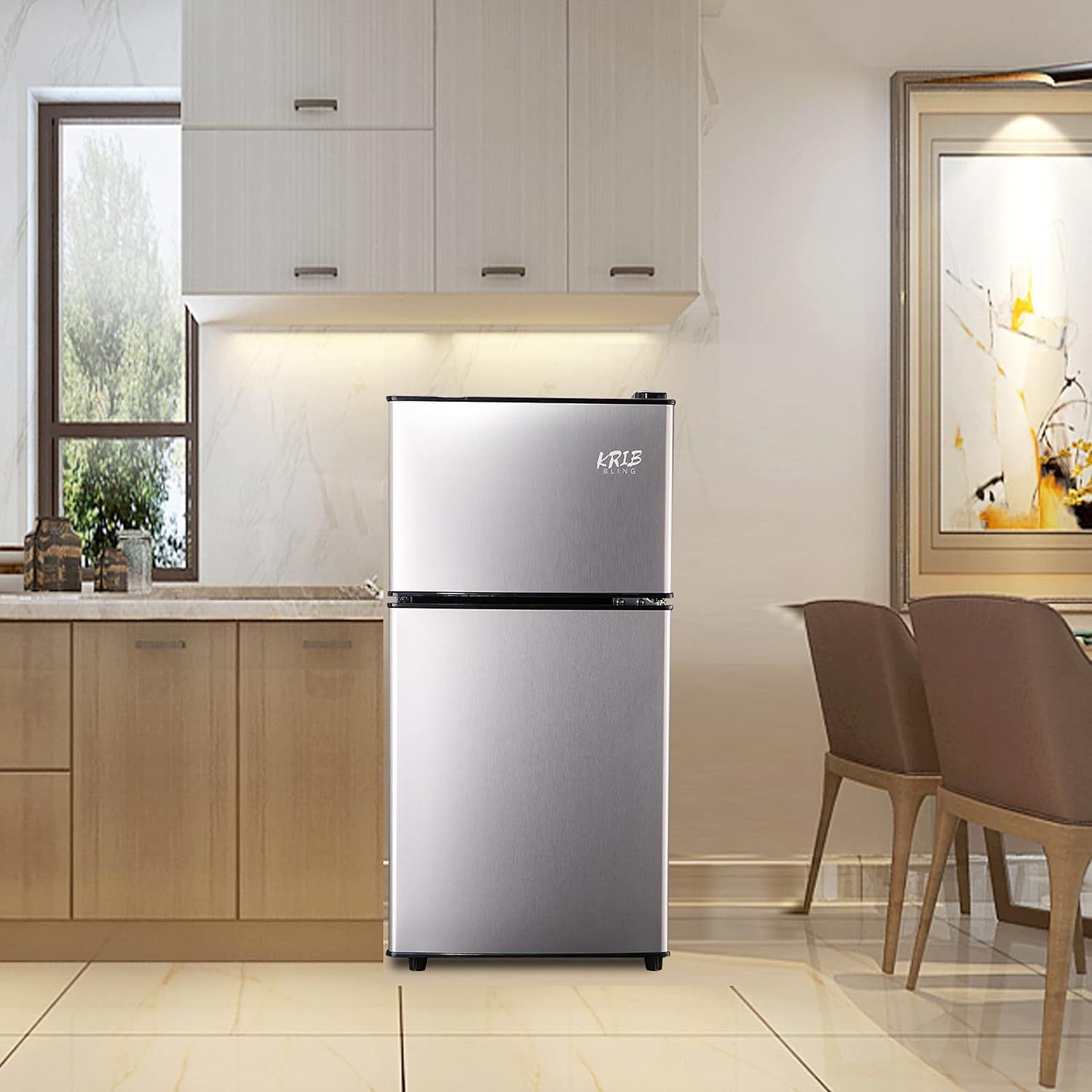 3.5Cu.Ft Compact Refrigerator Mini Fridge with Freezer, Small Refrigerator with 2 Door, 7 Level Thermostat Removable Shelves for Kitchen, Dorm, Apartment, Bar - Image 27