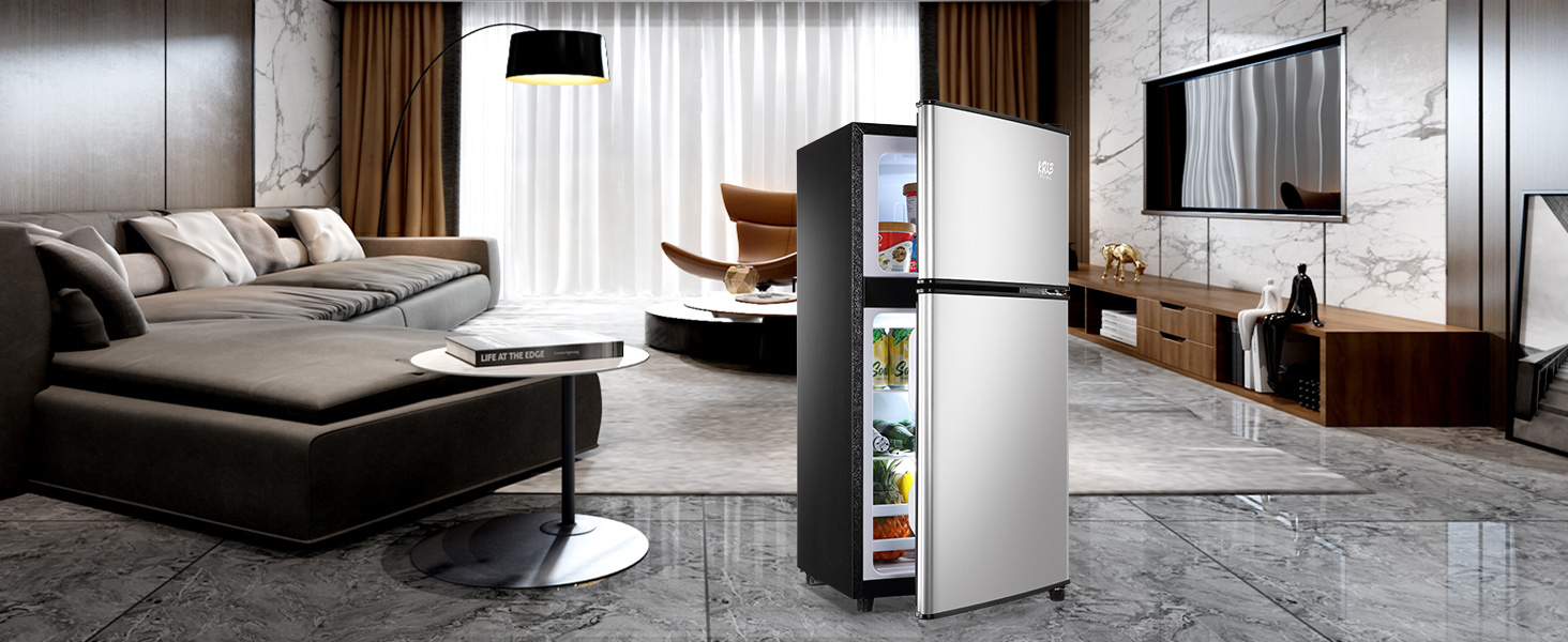 3.5Cu.Ft Compact Refrigerator Mini Fridge with Freezer, Small Refrigerator with 2 Door, 7 Level Thermostat Removable Shelves for Kitchen, Dorm, Apartment, Bar - Image 20
