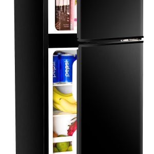 3.5Cu.Ft Compact Refrigerator Mini Fridge with Freezer, Small Refrigerator with 2 Door, 7 Level Thermostat Removable Shelves for Kitchen, Dorm, Apartment, Bar