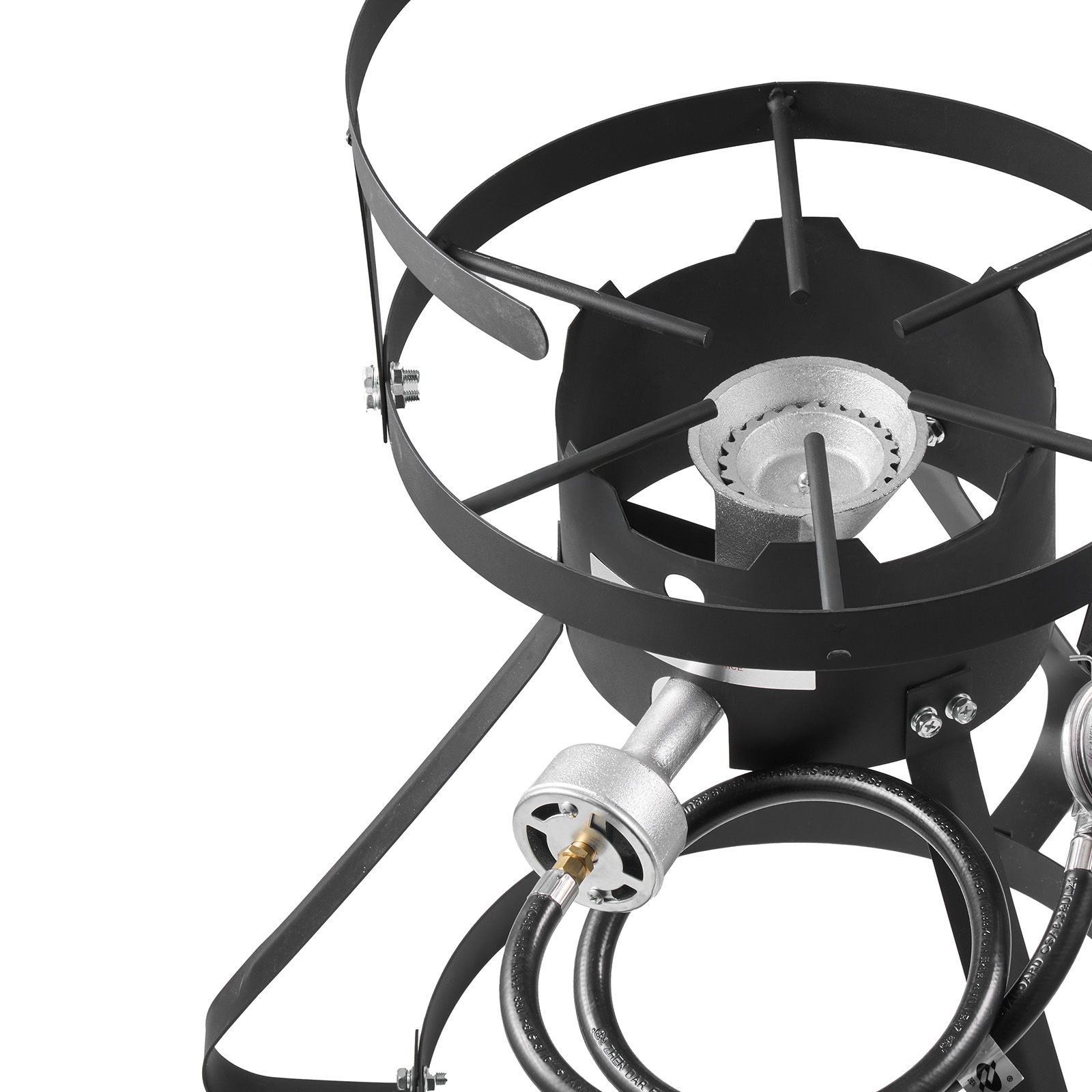 10 Qt Fish and Wing Fryer, Aluminum Propane Fish Fryer Kit, Outdoor Deep Fryer Seafood Pot with Thermometer, Strainer Basket, and 54,000 BTUs Propane Burners, for Outdoor and Backyard Cooking - Image 5