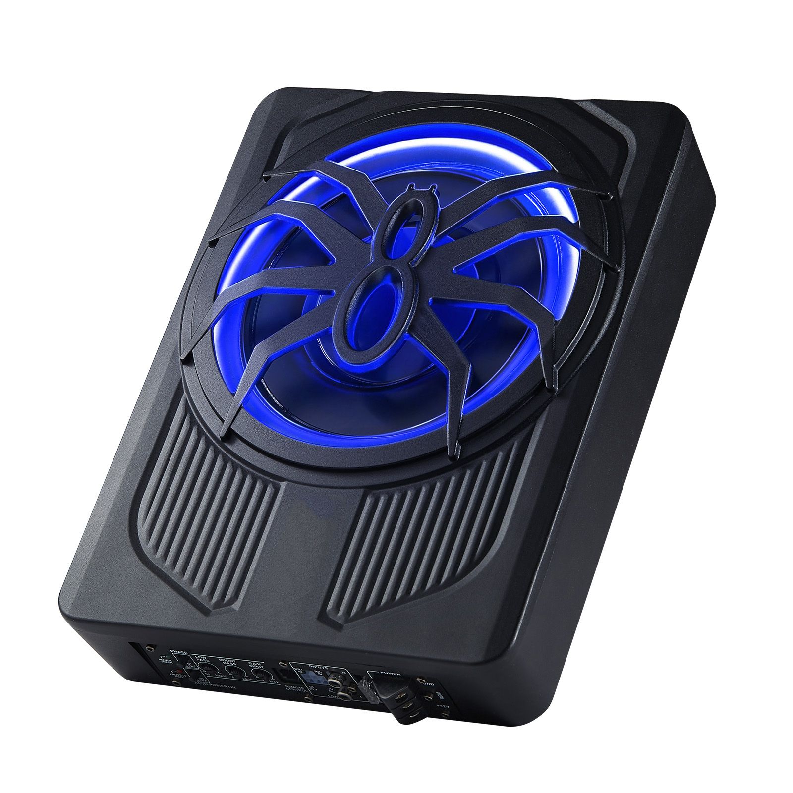 10" 440W Underseat Car Subwoofer, Slim Powered Car Subwoofers with Blue Ambient Light, Low Profile Audio Sub Under the Seat with Built-in Amplifier, Remote Controller for SUVs, Car, Truck, RV - Image 9