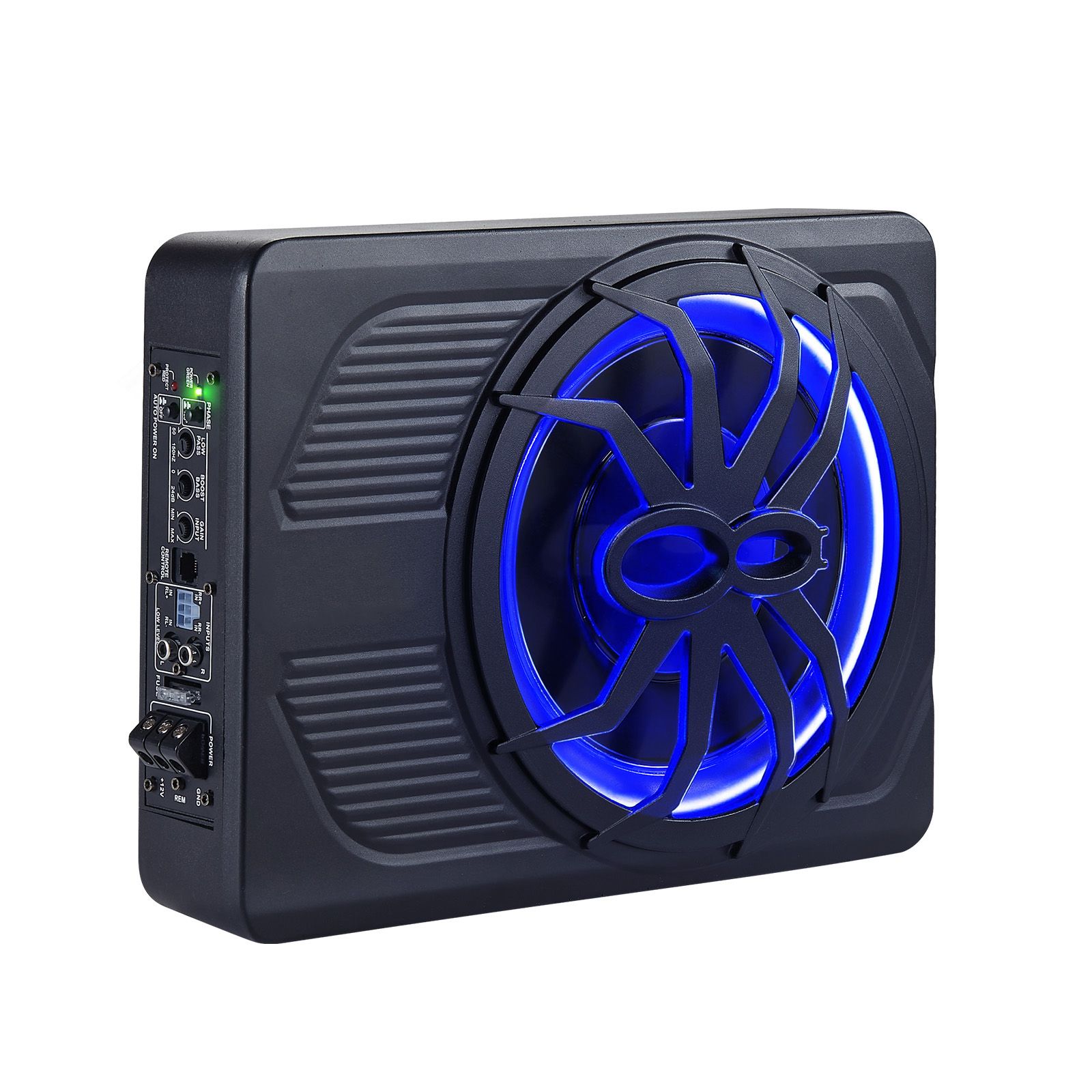 10" 440W Underseat Car Subwoofer, Slim Powered Car Subwoofers with Blue Ambient Light, Low Profile Audio Sub Under the Seat with Built-in Amplifier, Remote Controller for SUVs, Car, Truck, RV - Image 10