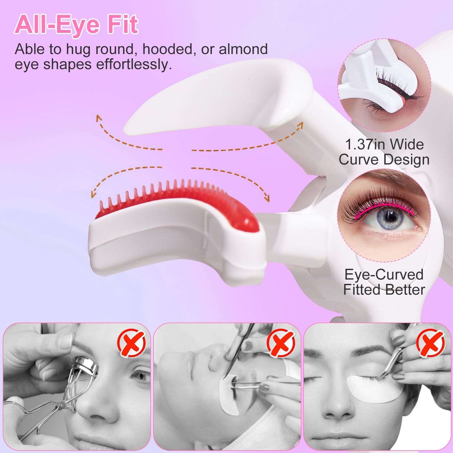 Heated Eyelash Curler Electric USB Rechargeable Eyelash Curler Anti-Burn Compact with Comb Heat up Fast Within 8S for All Eye Shapes for Women Make Up Gift Travel Valentine Mother Day - Image 3