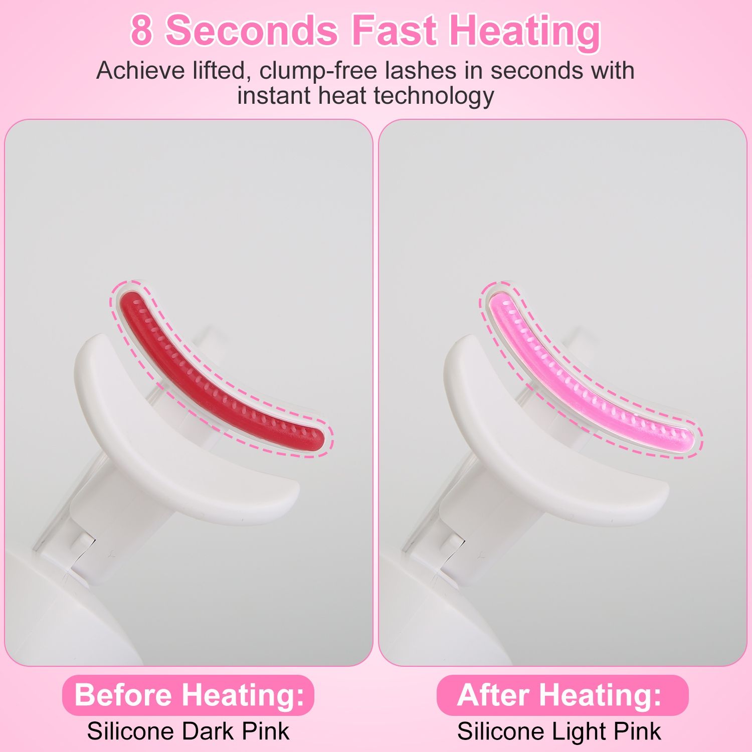 Heated Eyelash Curler Electric USB Rechargeable Eyelash Curler Anti-Burn Compact with Comb Heat up Fast Within 8S for All Eye Shapes for Women Make Up Gift Travel Valentine Mother Day - Image 5