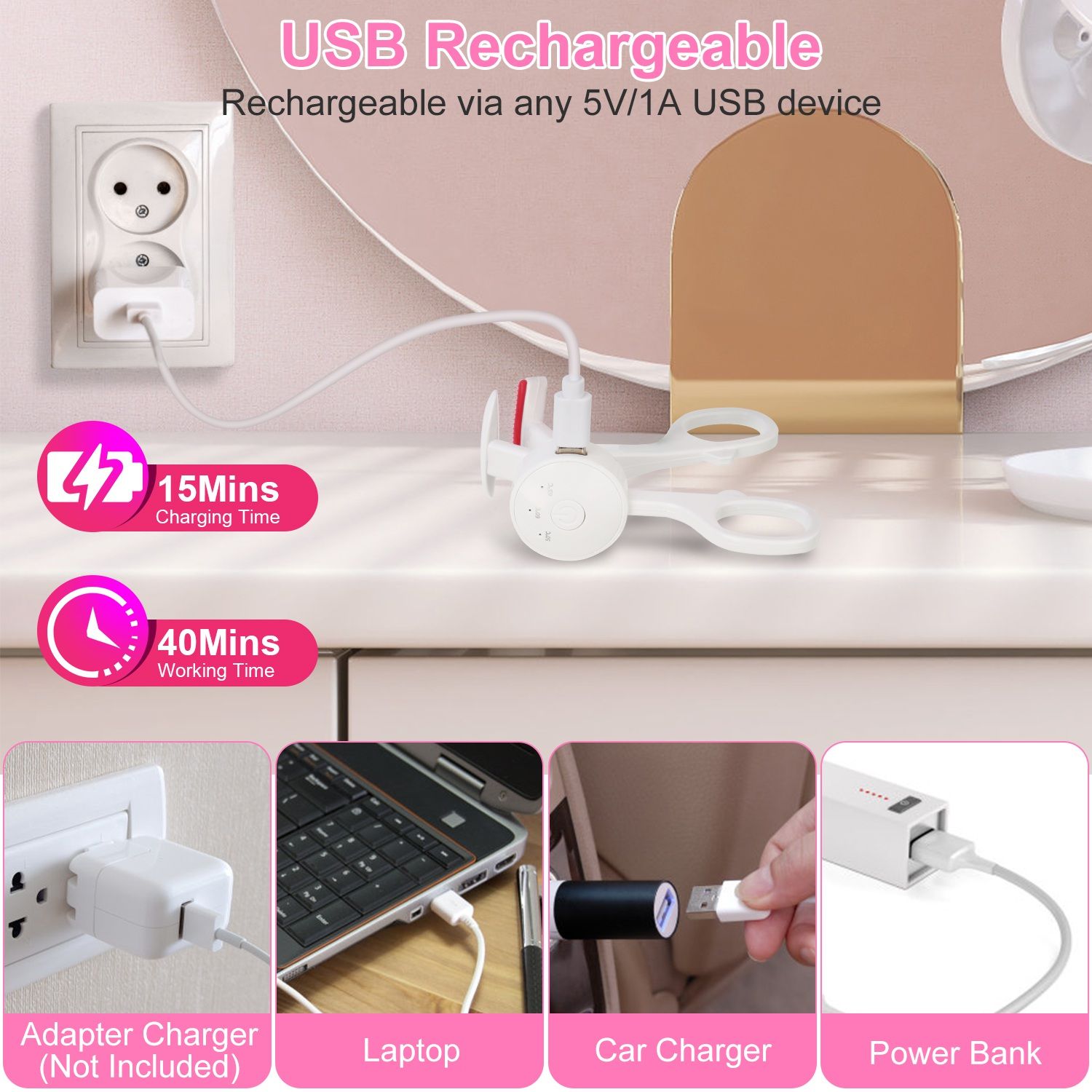 Heated Eyelash Curler Electric USB Rechargeable Eyelash Curler Anti-Burn Compact with Comb Heat up Fast Within 8S for All Eye Shapes for Women Make Up Gift Travel Valentine Mother Day - Image 6