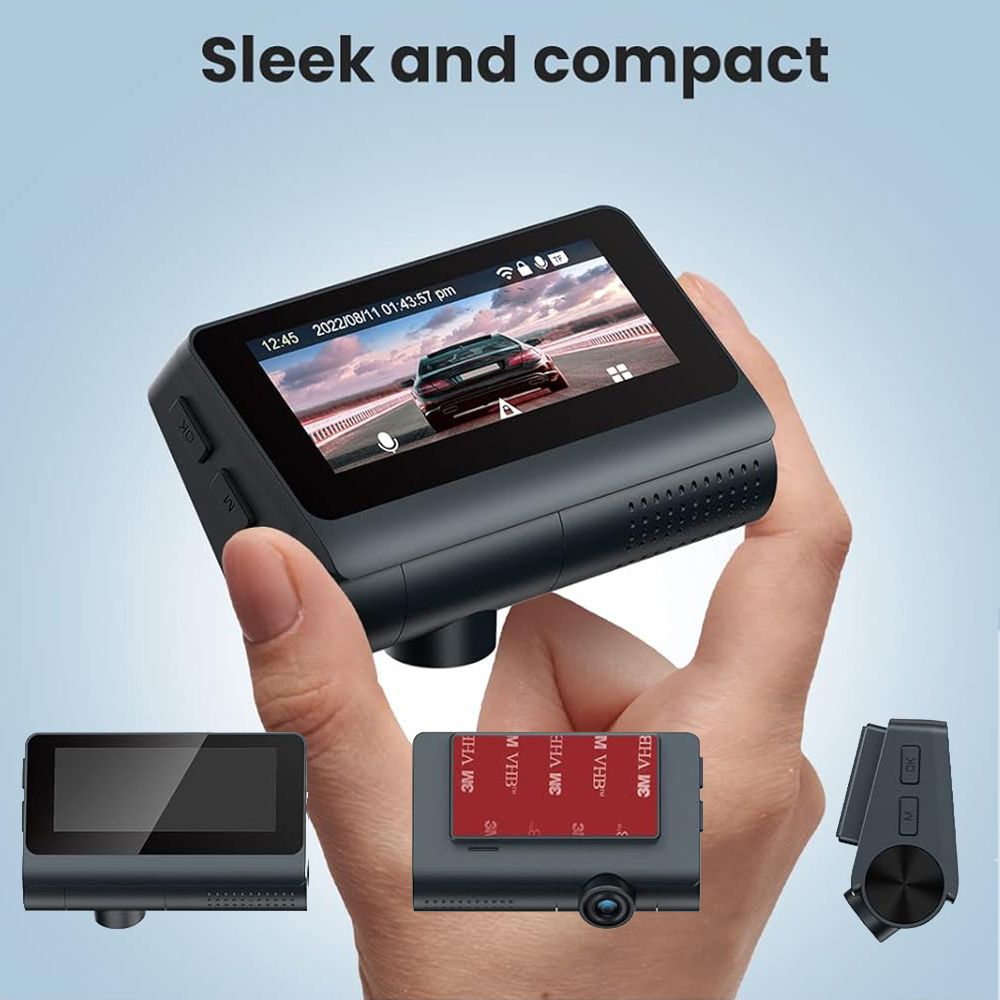 Front and rear Dash Cam, with 64GB card, 3.8 "4K UHD Wifi GPS touchscreen - Image 2