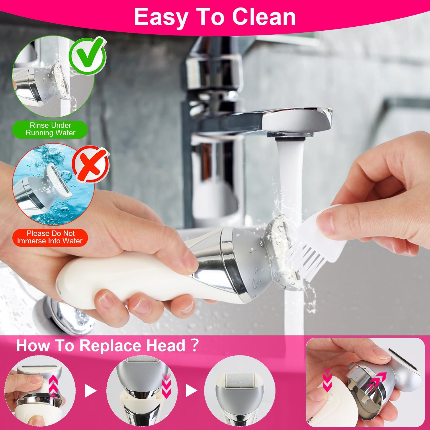 7 In 1 Electric Razor for Women Lady Hair Removal Epilators for Leg Face Arm Bikini Armpit Public Hairs IPX6 Wet and Dry Use Cordless Rechargeable Whole Body Trimmer and Shaver Kit GPCT5353 - Image 6