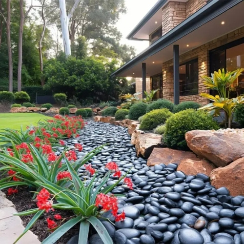 38lbs Black River Rocks, 2-3 inch Polished Pebbles for Plants, Vase Filler, Aquarium, Landscaping, Indoor/Outdoor Decor - Image 3