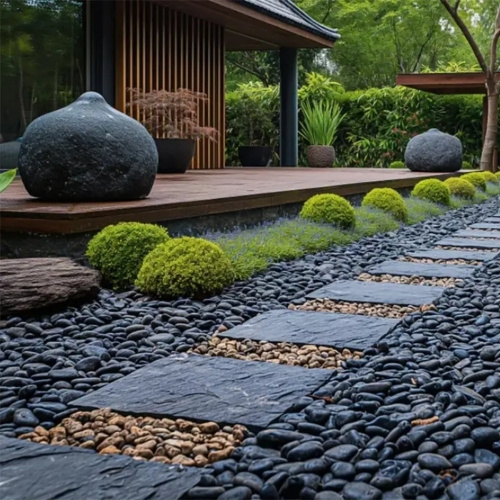 38lbs Black River Rocks, 2-3 inch Polished Pebbles for Plants, Vase Filler, Aquarium, Landscaping, Indoor/Outdoor Decor - Image 4