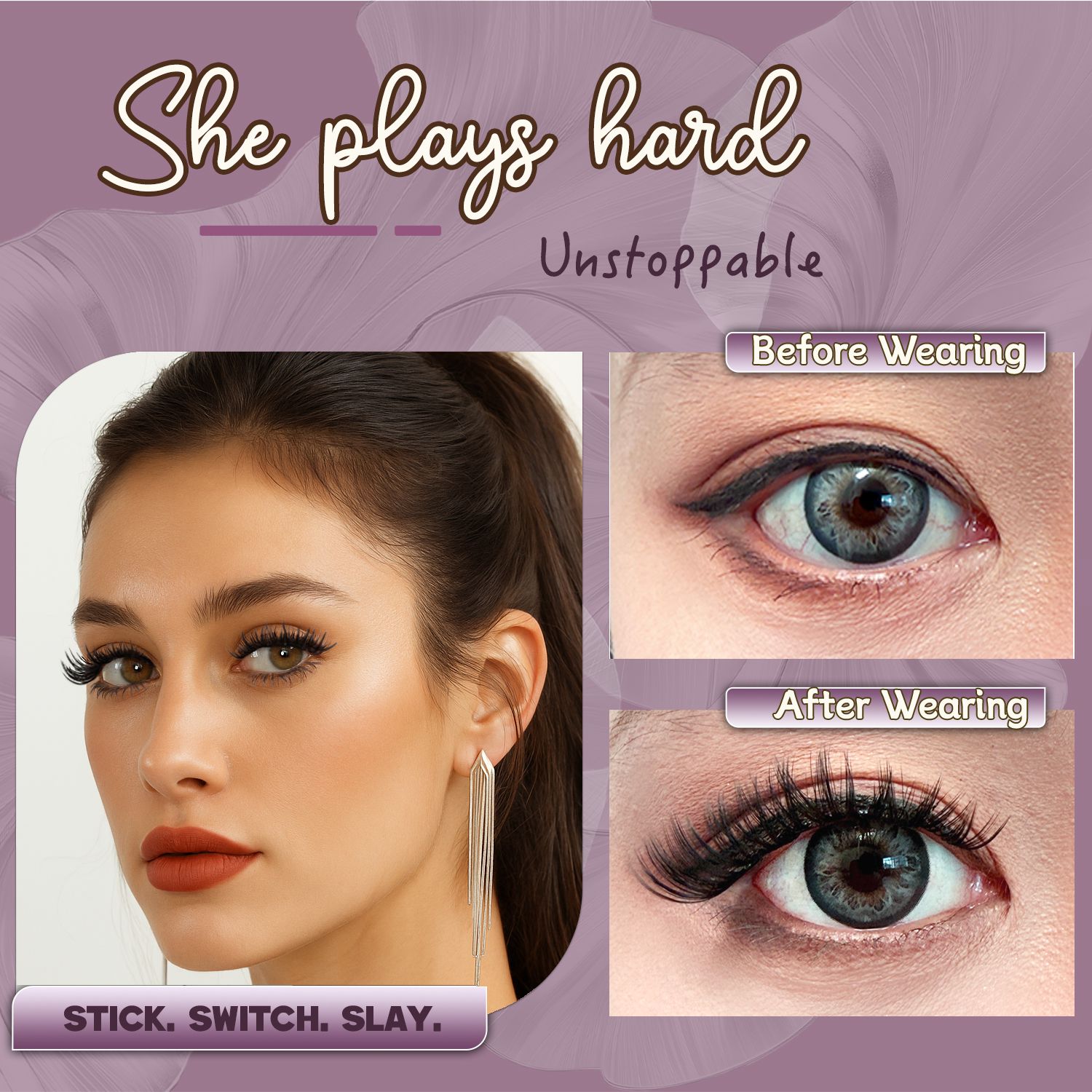 AYCUE #SHE PLAYS HARD# Self-adhesive Lash Clusters C Curl 10-16mm 120 Clusters Glue-free Eyelashes Extensions for Natural Look Easy Application - Image 6