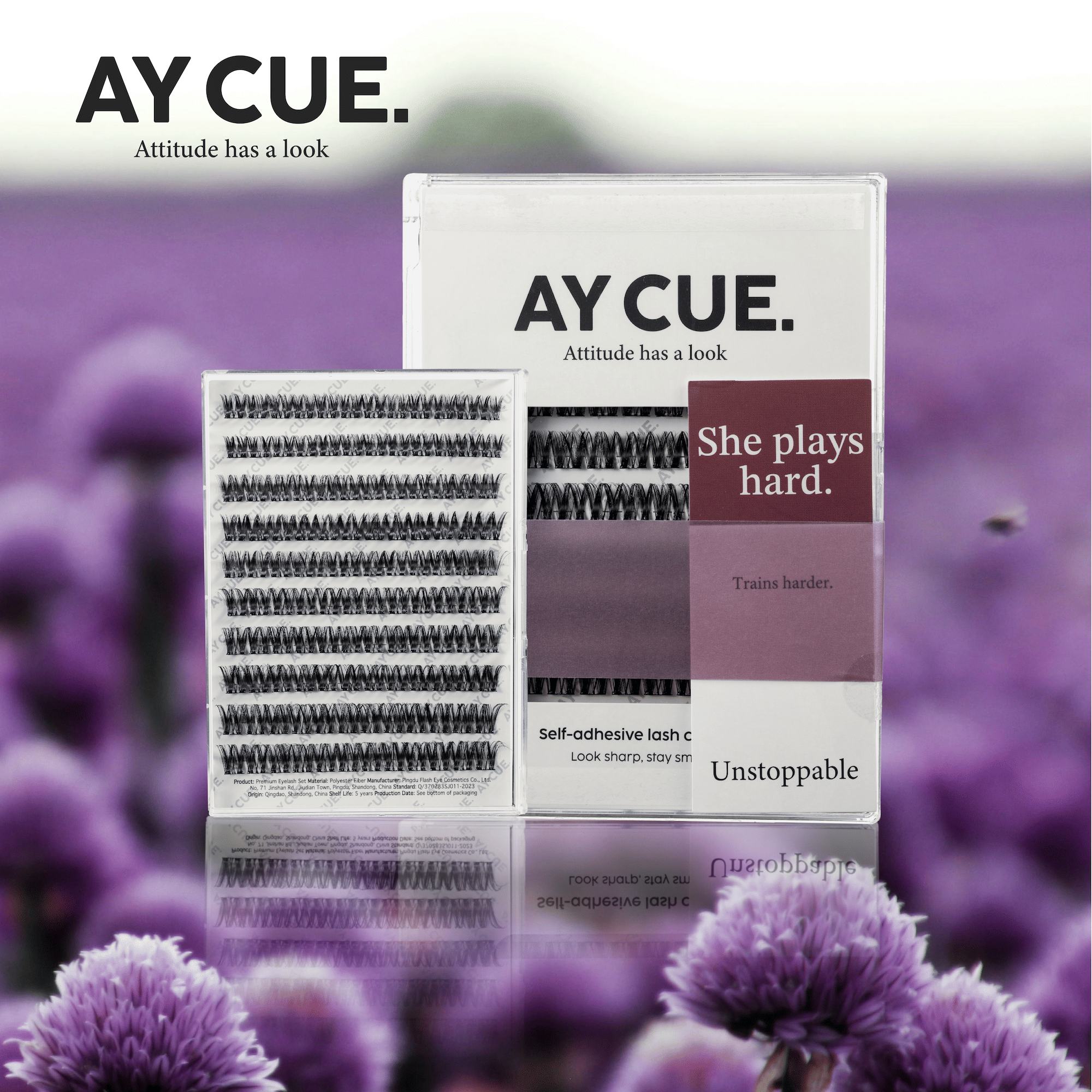 AYCUE #SHE PLAYS HARD# Self-adhesive Lash Clusters C Curl 10-16mm 120 Clusters Glue-free Eyelashes Extensions for Natural Look Easy Application - Image 4