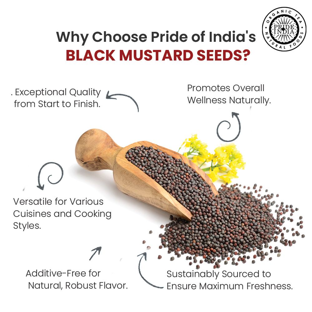 Pride of India | Black Mustard Seed 12 oz (340 gm) Medium Dual Sifter Bottle | Gourmet & Vegan Indian Spice | Pungent/Spicy Flavor | Dry Seasoning | Gluten Free & Non-Bioengineered | Easy to Use - Image 4