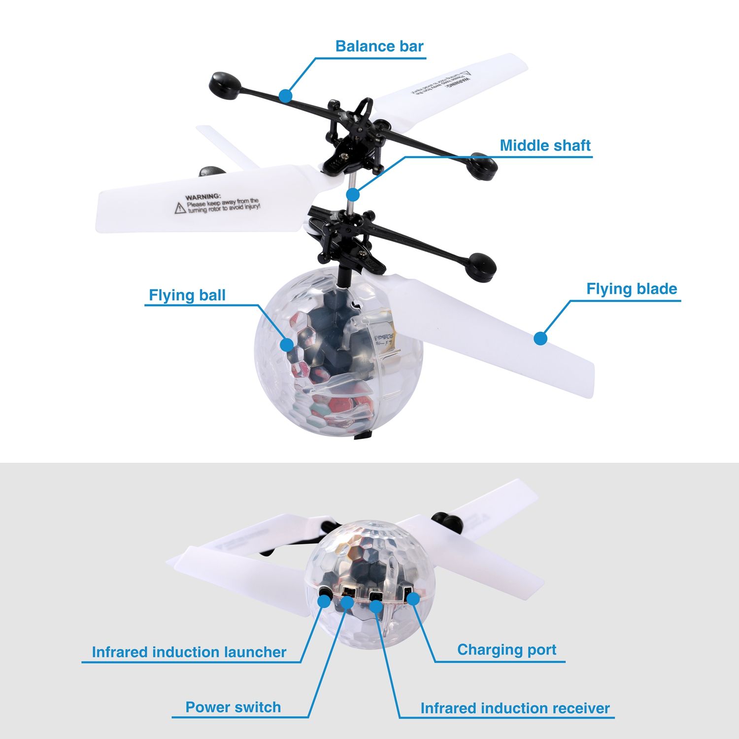RC Flying Balls Electric Infrared Induction Drone Helicopter Ball LED Light Kids Flying Toy - Image 8