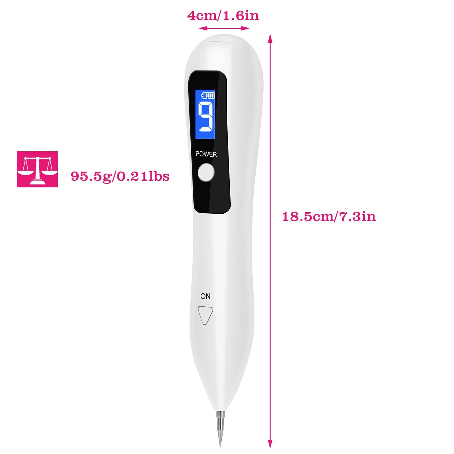 Skin Tag Repair Kit Portable Beauty Equipment Multi-Level with Home Usage USB Charging LCD Level Adjustable 6 Replaceable Needles - Image 2