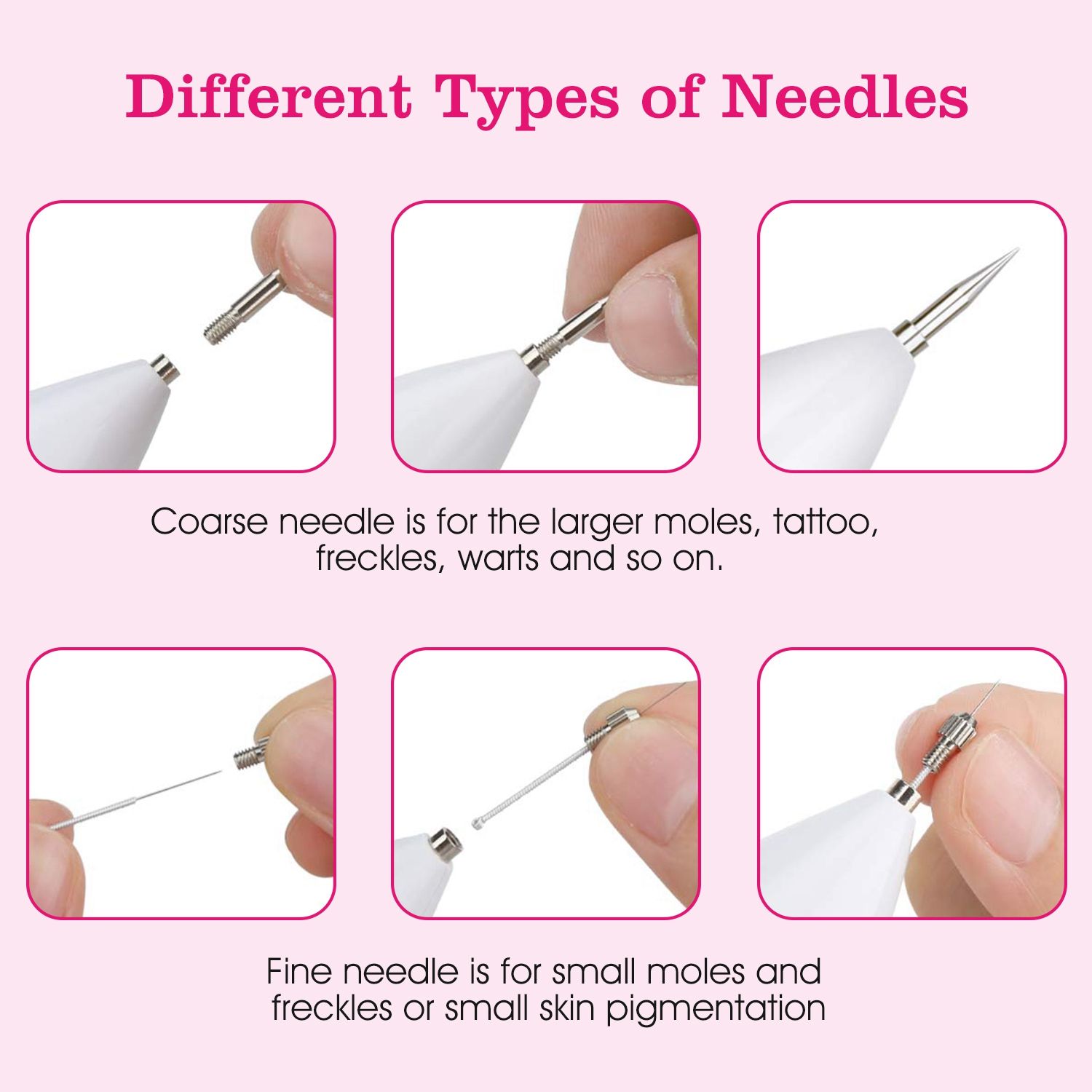 Skin Tag Repair Kit Portable Beauty Equipment Multi-Level with Home Usage USB Charging LCD Level Adjustable 6 Replaceable Needles - Image 7
