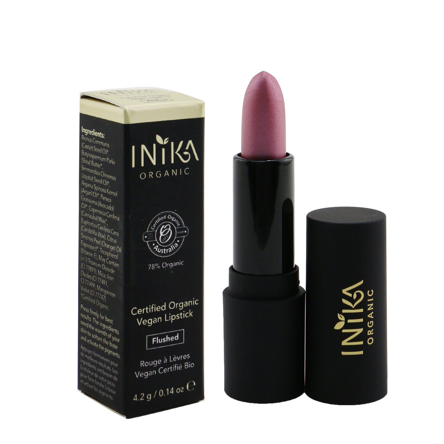 INIKA ORGANIC - Certified Organic Vegan Lipstick - # Flushed INLS011 / 009878 4.2g/0.14oz - Image 2