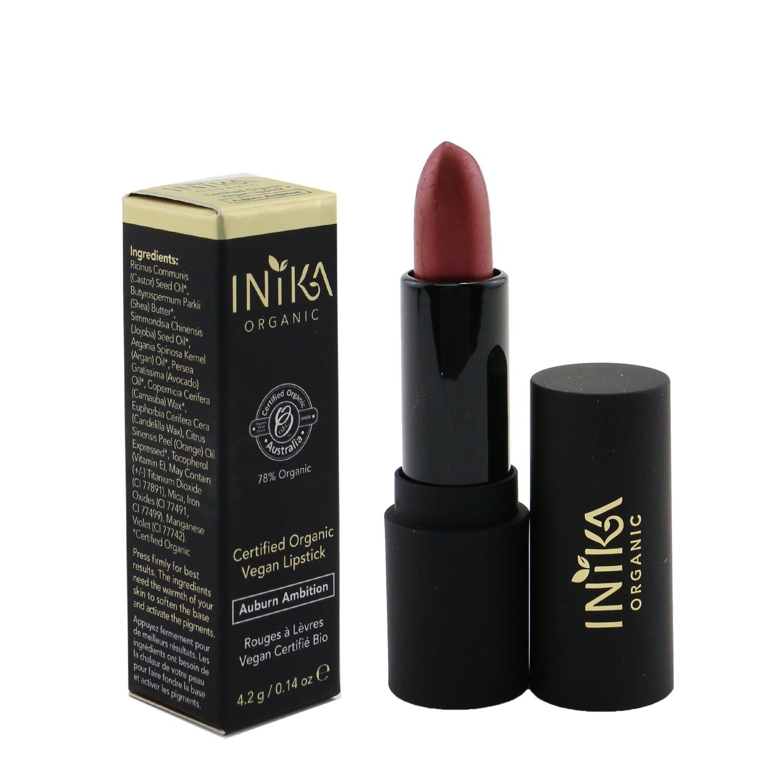 INIKA ORGANIC - Certified Organic Vegan Lipstick - # Auburn Ambition INLS016 / 009922 4.2g/0.14oz - Image 2