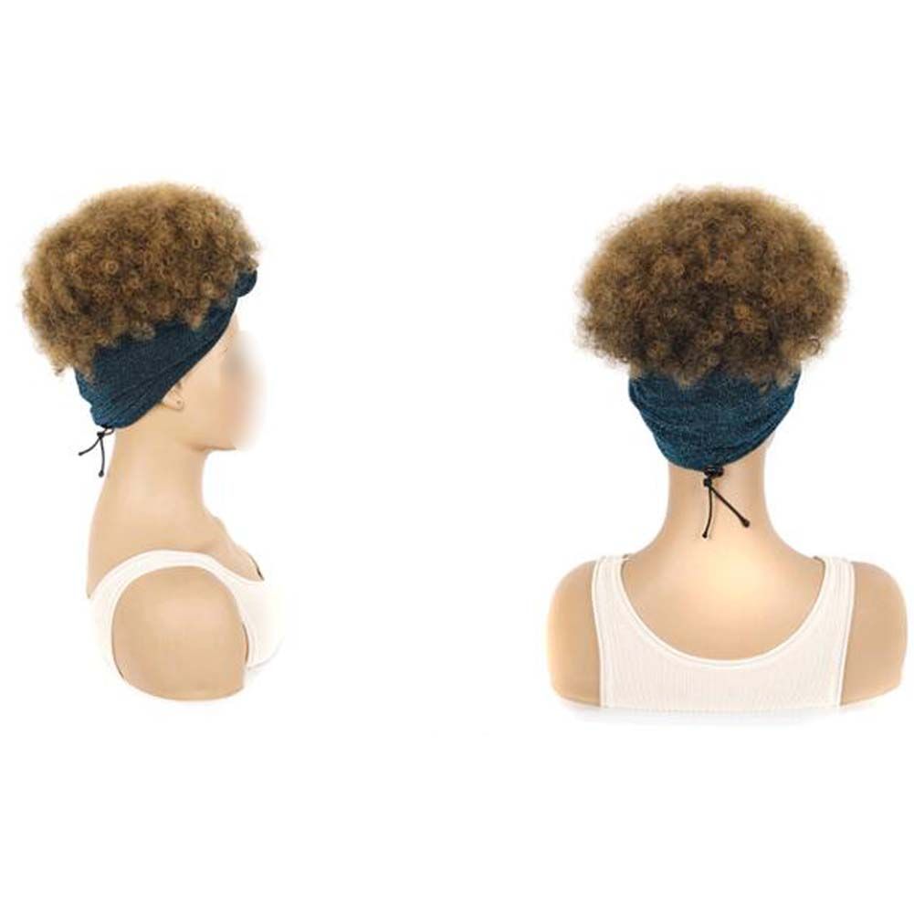 Afro Curly Short Hair Headband Wig Fluffy Curly Hair Full Wig Headband Wigs for Women,Brown - Image 2
