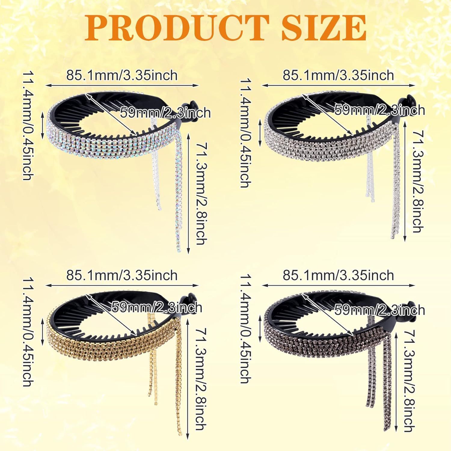 4 Pack Rhinestone Hair Bun Accessories Hair Styling Clips Birds Nest Hair Clip - Image 11