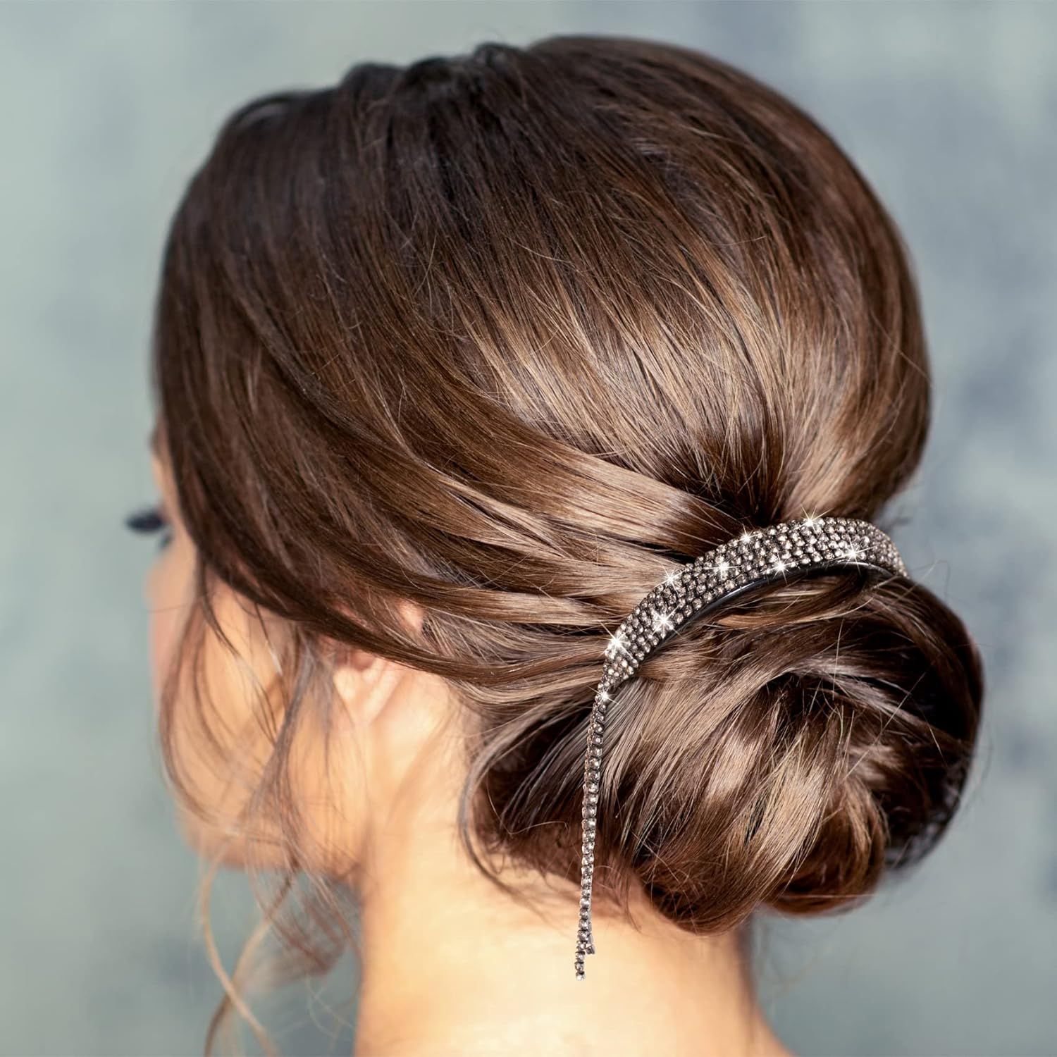 4 Pack Rhinestone Hair Bun Accessories Hair Styling Clips Birds Nest Hair Clip - Image 13