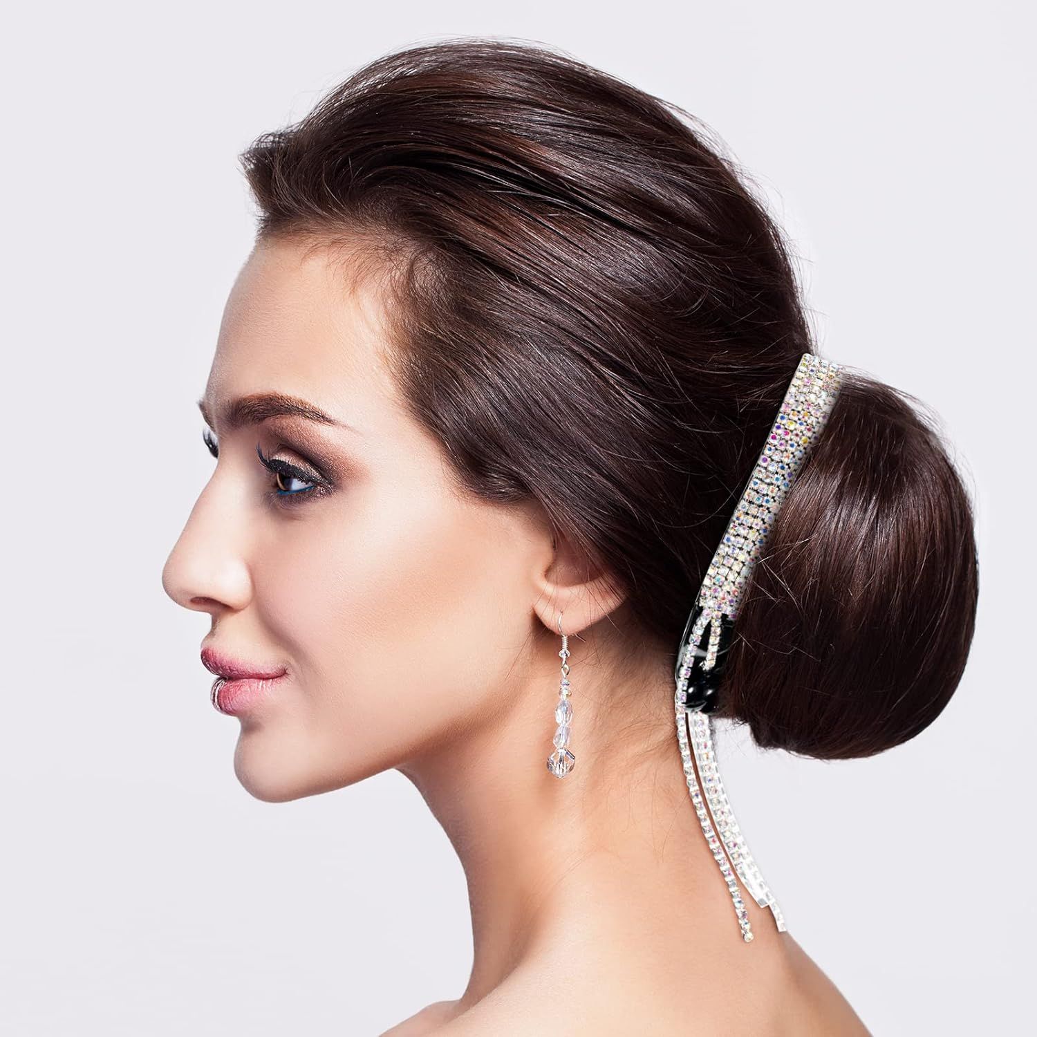 4 Pack Rhinestone Hair Bun Accessories Hair Styling Clips Birds Nest Hair Clip - Image 4
