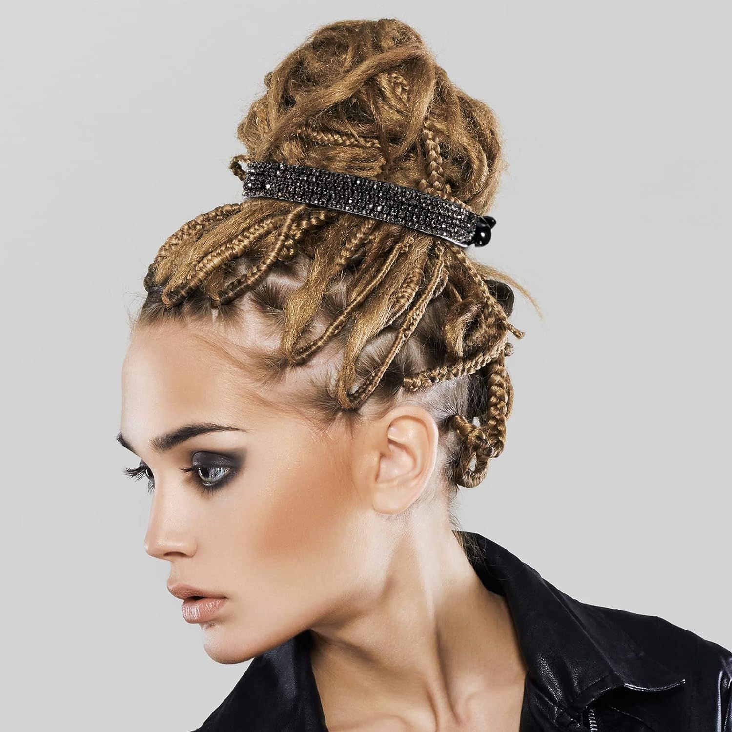 4 Pack Rhinestone Hair Bun Accessories Hair Styling Clips Birds Nest Hair Clip - Image 5
