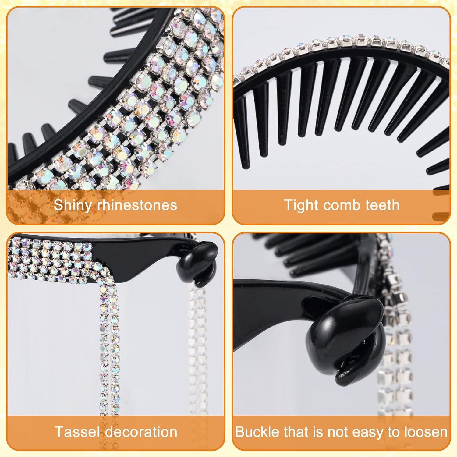 4 Pack Rhinestone Hair Bun Accessories Hair Styling Clips Birds Nest Hair Clip - Image 10