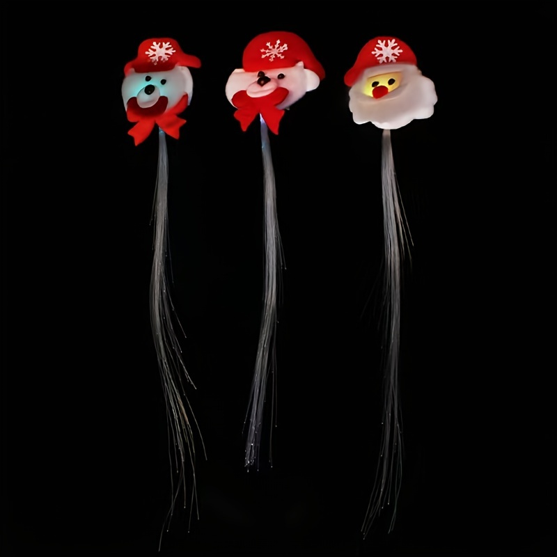 3 Pcs LED Light Up Hair Clip Colored Reflective Flash Hairpin Party Illuminated Flash Braid Christmas Hair Barrettes For Women And Girls - Image 10