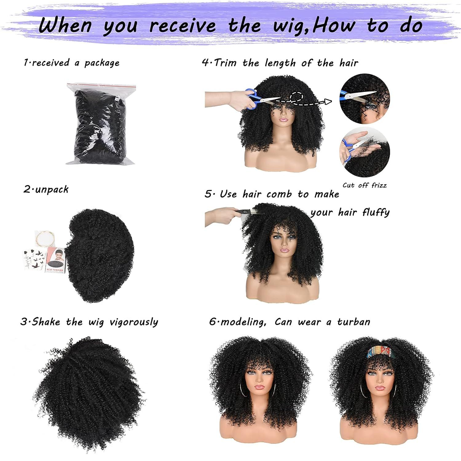 15Inch Curly Wigs for Black Women Afro Bomb Curly Wig - Image 35