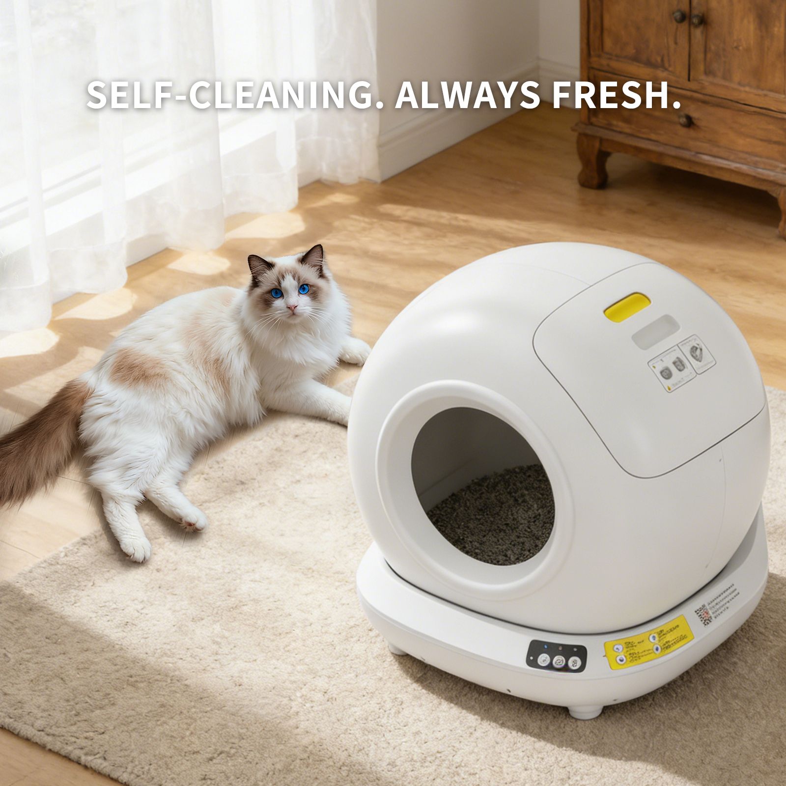 Best Automatic Cat Litter Box, 78L Fully Enclosed Tuya APP Smart Self-Cleaning Litter Box for Multi-Cat Homes - Image 2