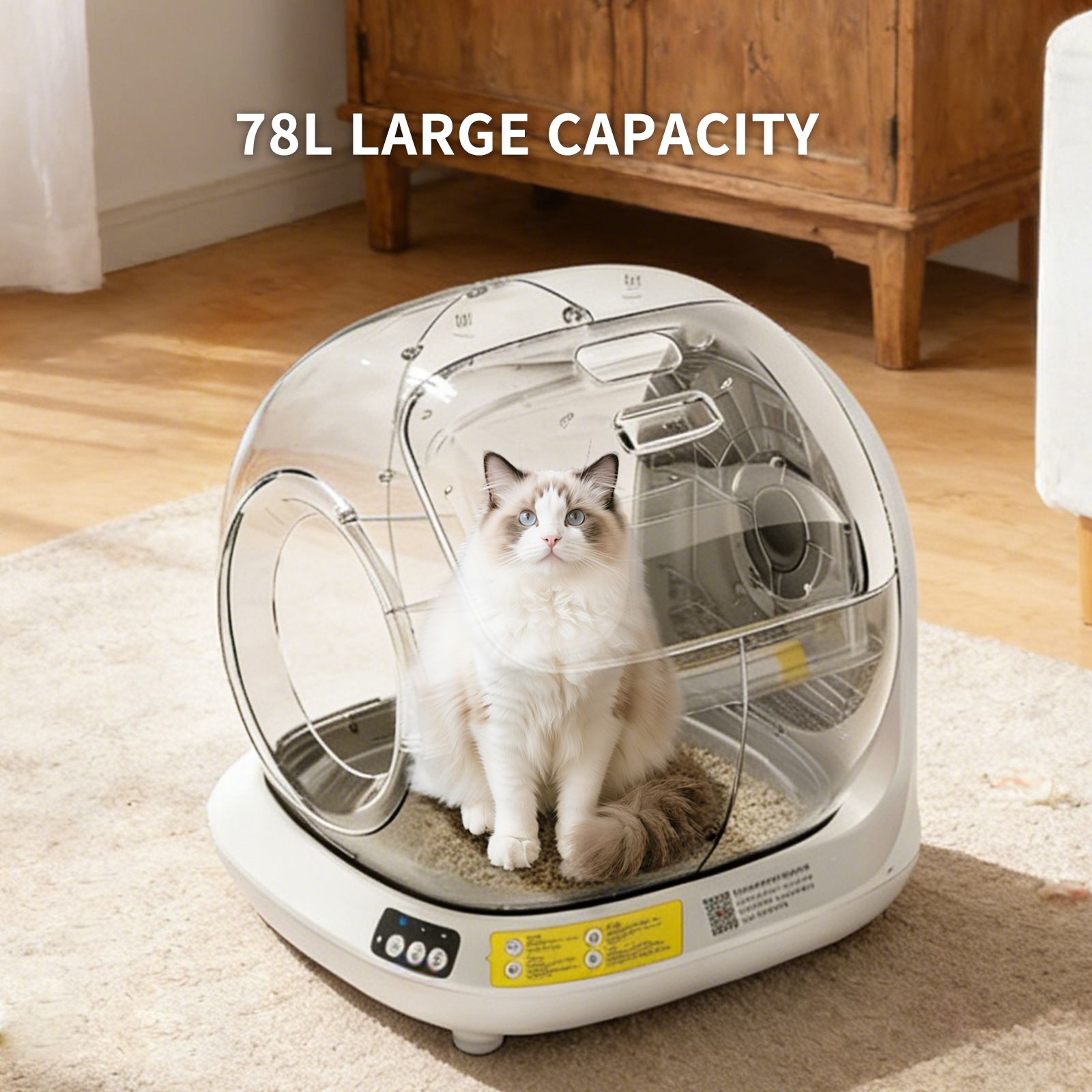 Best Automatic Cat Litter Box, 78L Fully Enclosed Tuya APP Smart Self-Cleaning Litter Box for Multi-Cat Homes - Image 3