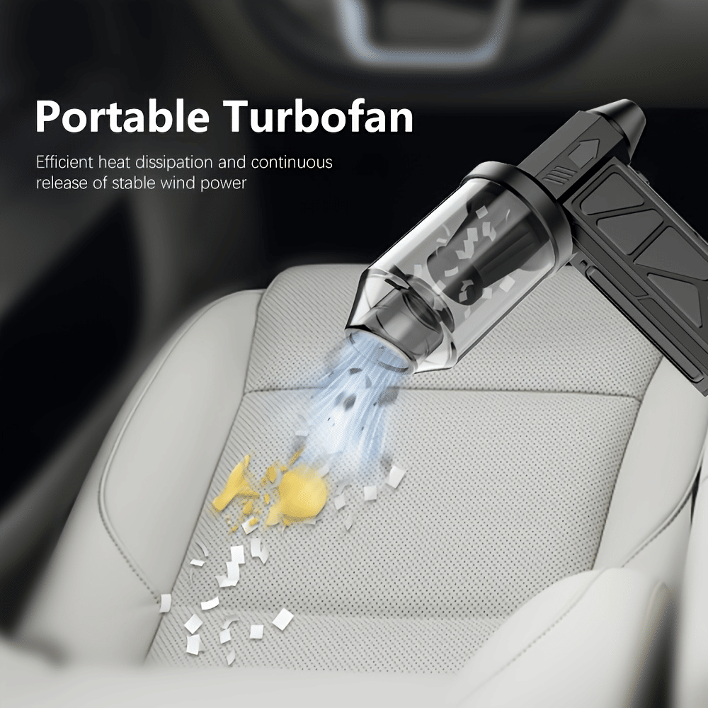 Portable Mini Turbo Strong Airflow Fan - Rechargeable Camping Travel USB Fan, Handheld USB Powered with Type-C Charging for Car Interior Care & Electronics Cleaning, Rechargeable Camping Fan Lithium B - Image 9