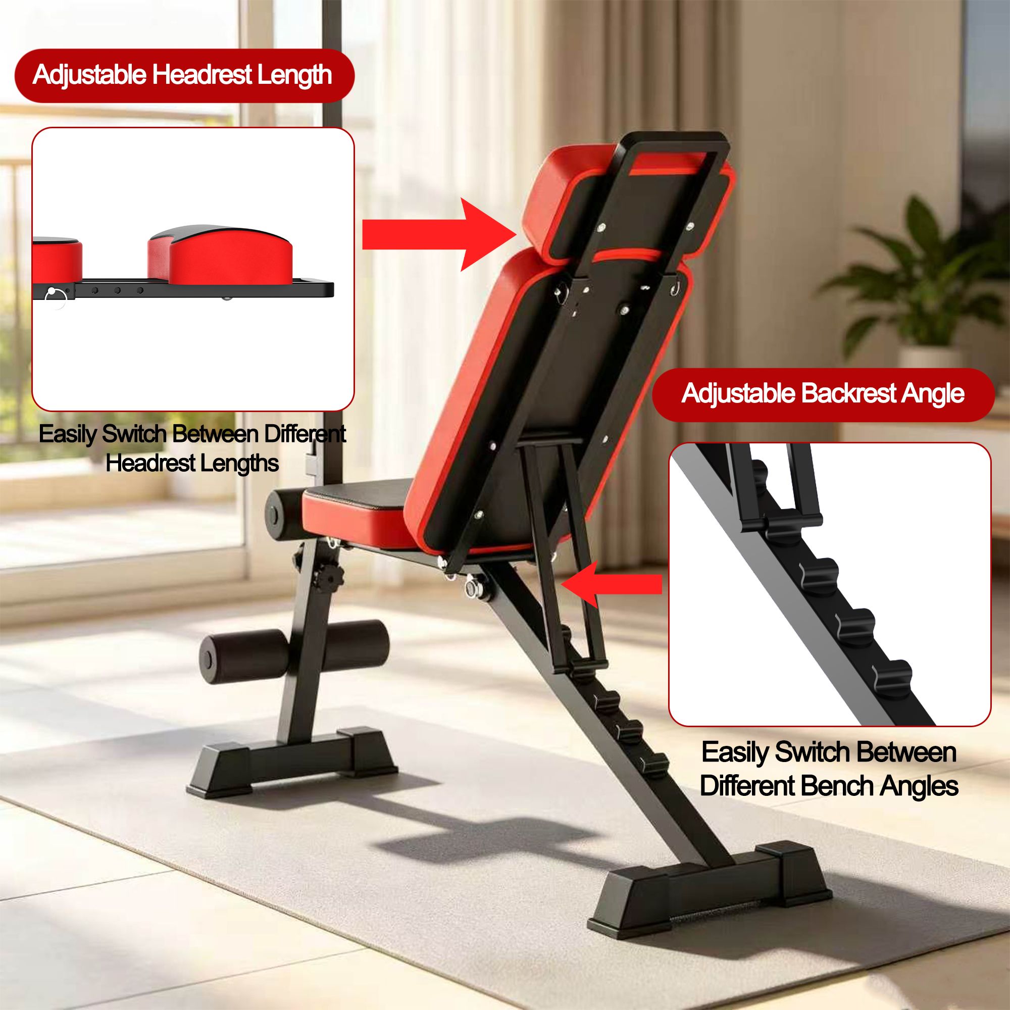 Multi-Functional Weight Bench with Pulley System and Adjustable Backrest - Image 6