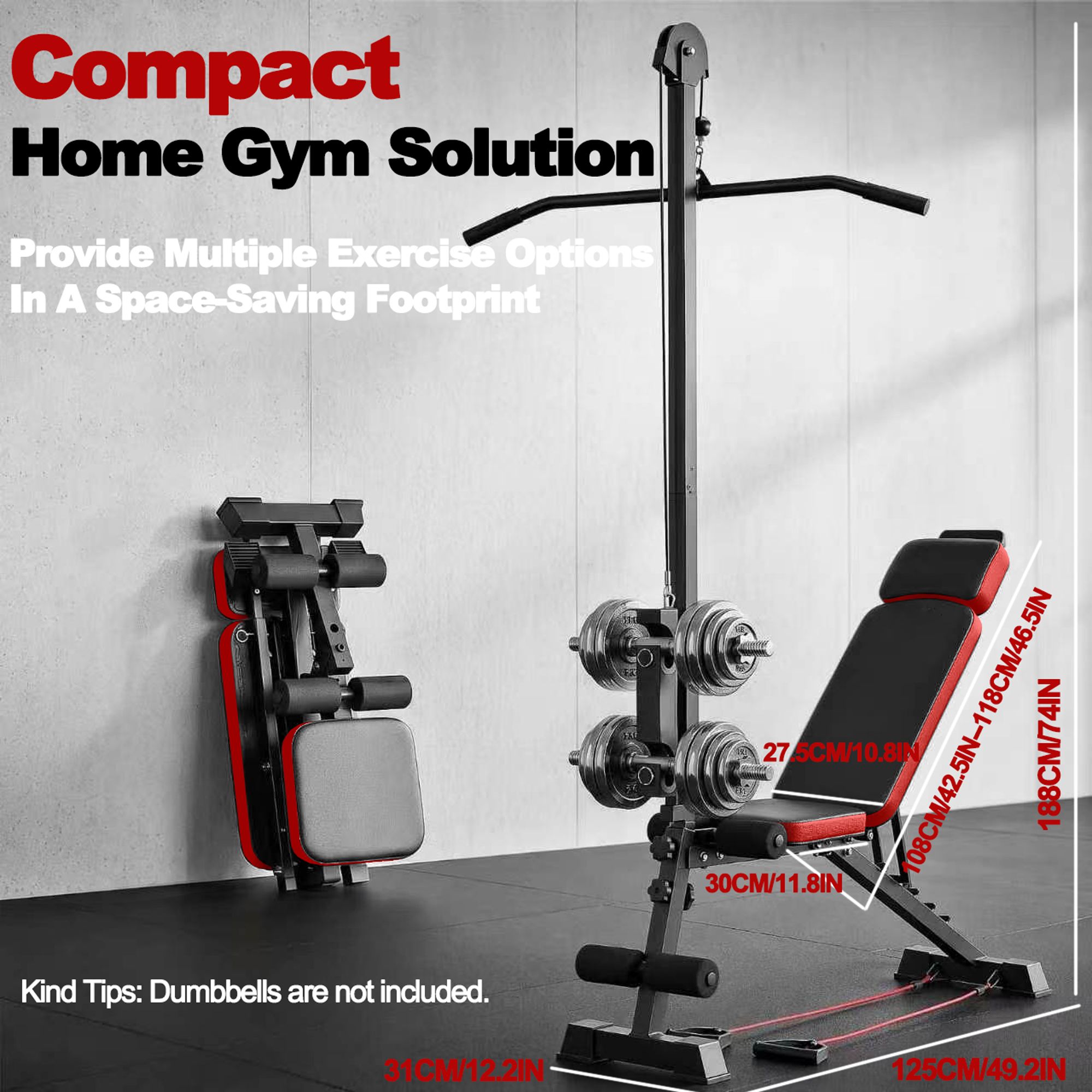 Multi-Functional Weight Bench with Pulley System and Adjustable Backrest - Image 9